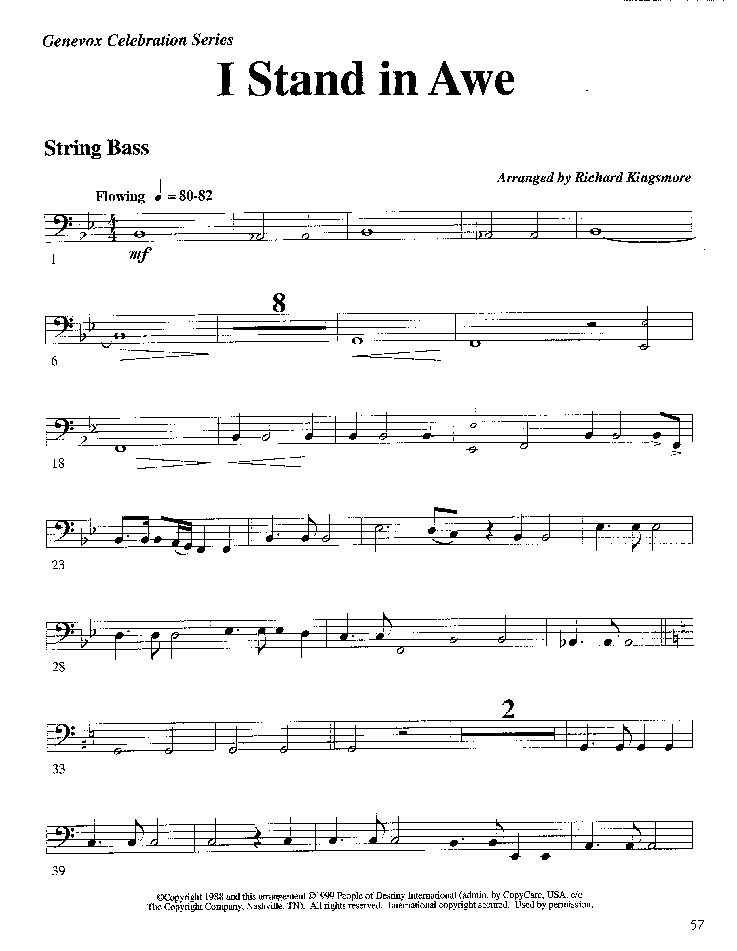 I Stand In Awe (Instrumental) Double Bass (Lifeway Worship / Arr. Richard Kingsmore)