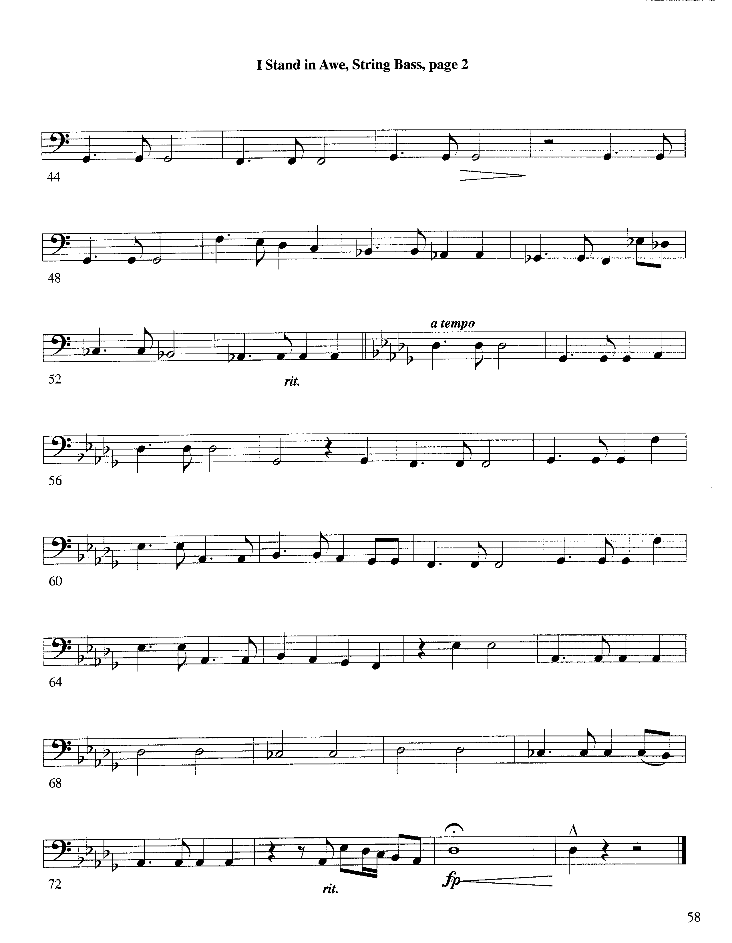 I Stand In Awe (Instrumental) Double Bass (Lifeway Worship / Arr. Richard Kingsmore)