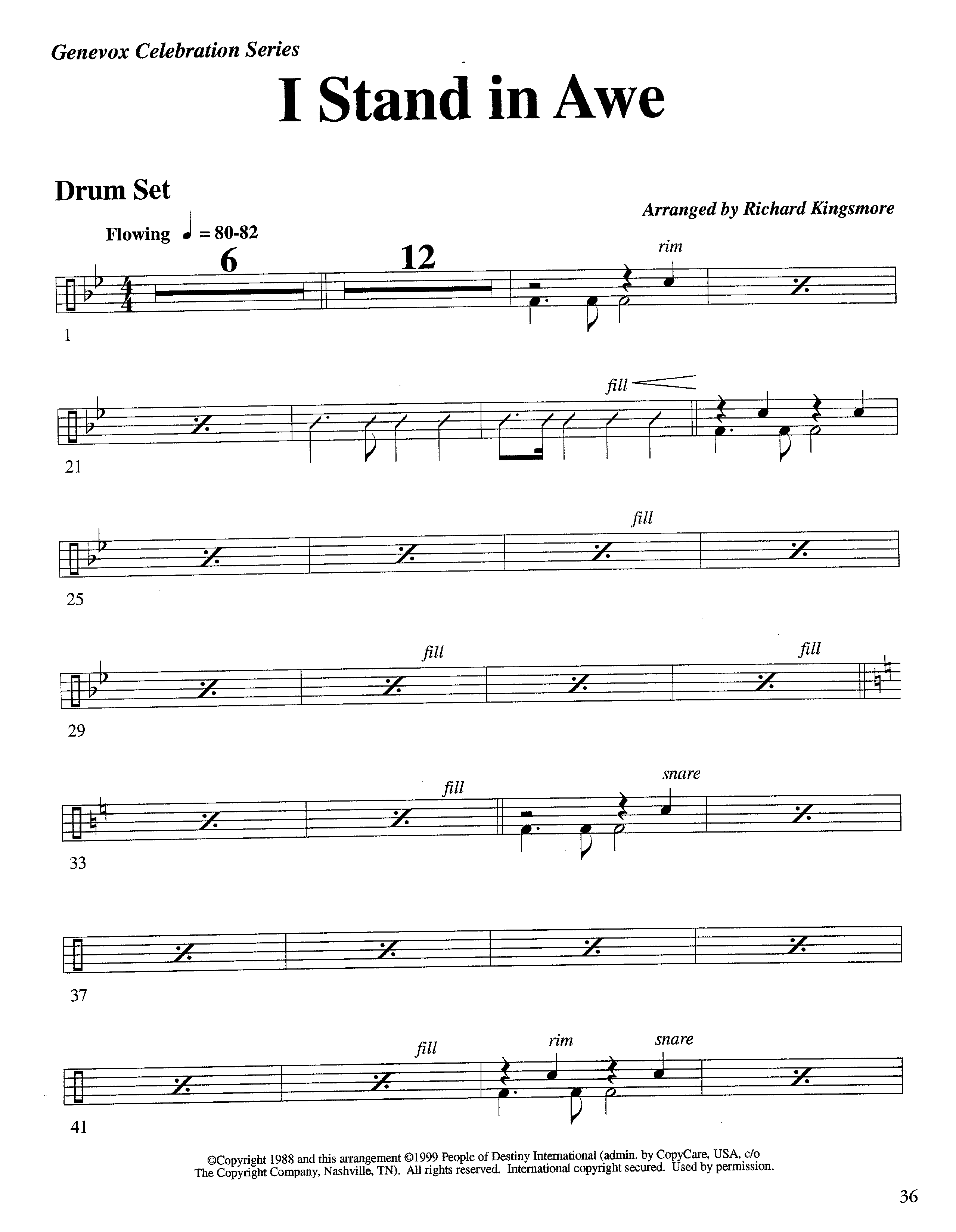 I Stand In Awe (Instrumental) Drum Set (Lifeway Worship / Arr. Richard Kingsmore)