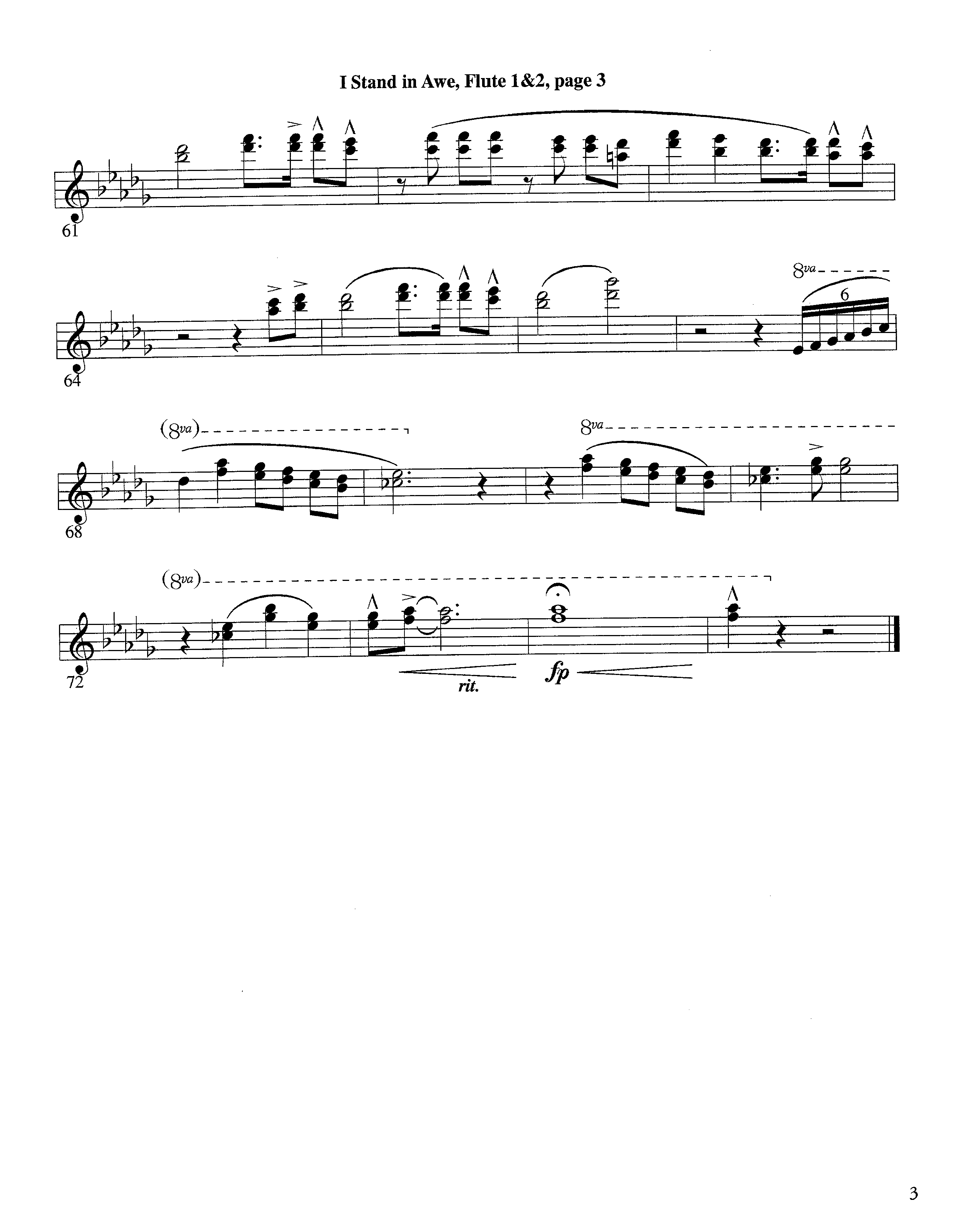 I Stand In Awe (Instrumental) Flute 1/2 (Lifeway Worship / Arr. Richard Kingsmore)