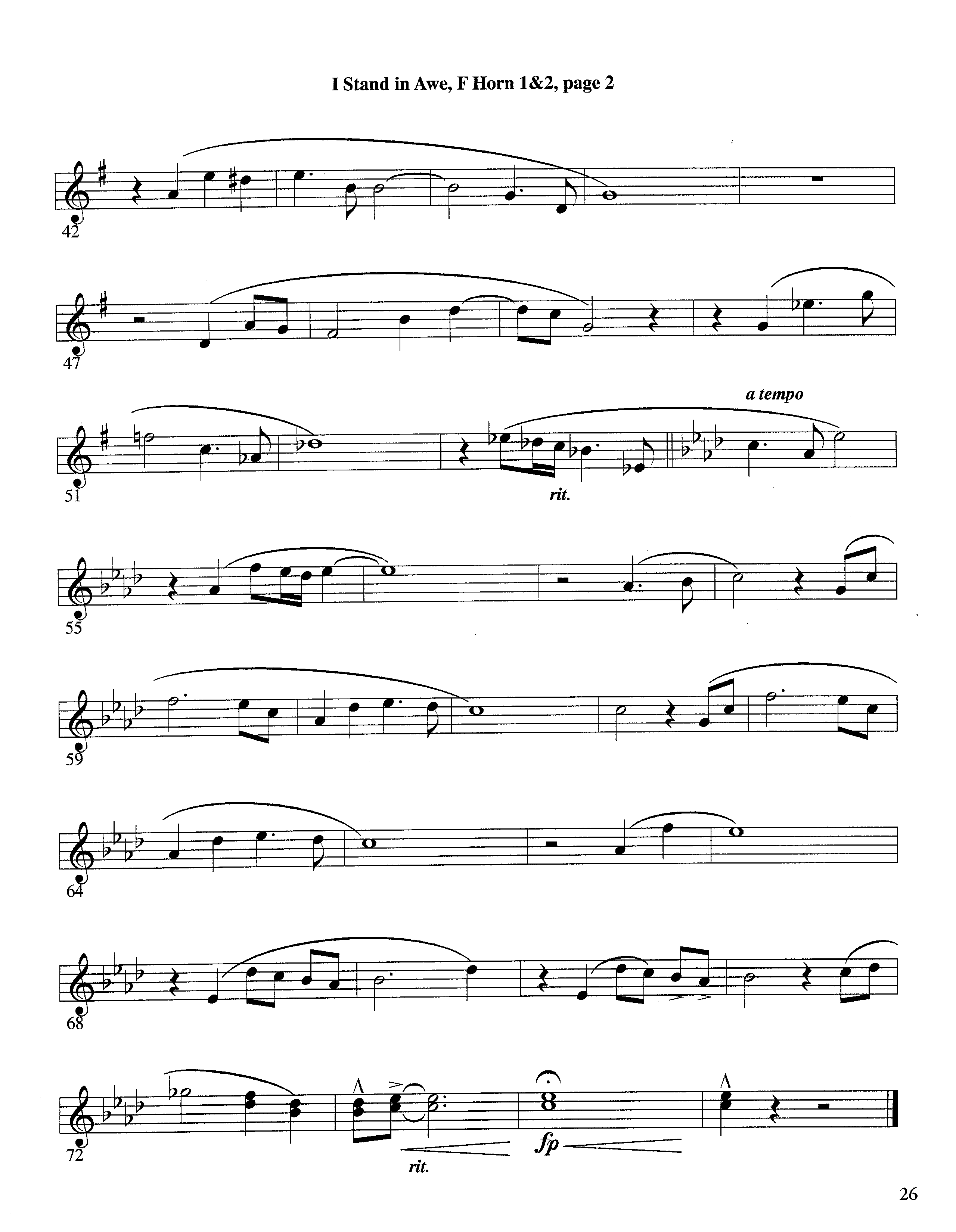 I Stand In Awe (Instrumental) French Horn 1/2 (Lifeway Worship / Arr. Richard Kingsmore)