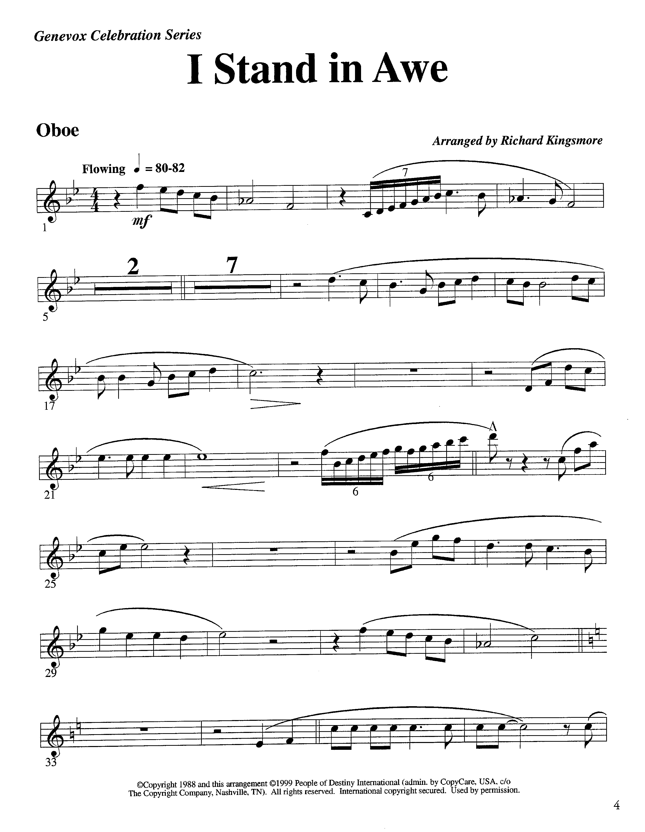 I Stand In Awe (Instrumental) Oboe (Lifeway Worship / Arr. Richard Kingsmore)