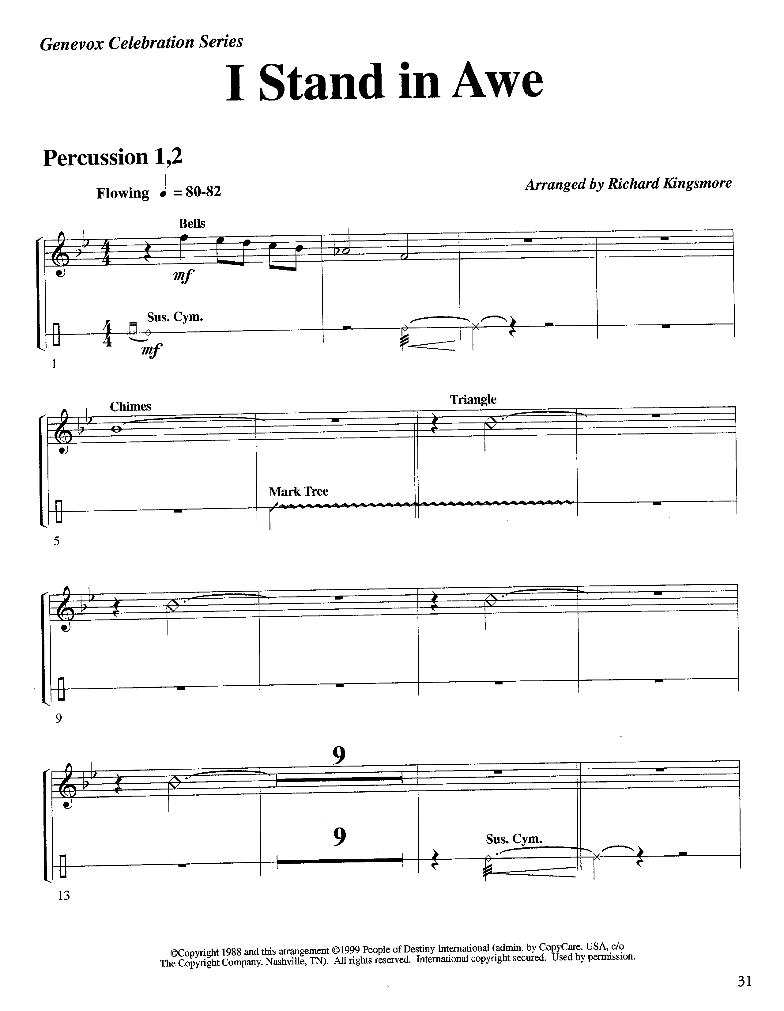I Stand In Awe (Instrumental) Percussion 1/2 (Lifeway Worship / Arr. Richard Kingsmore)