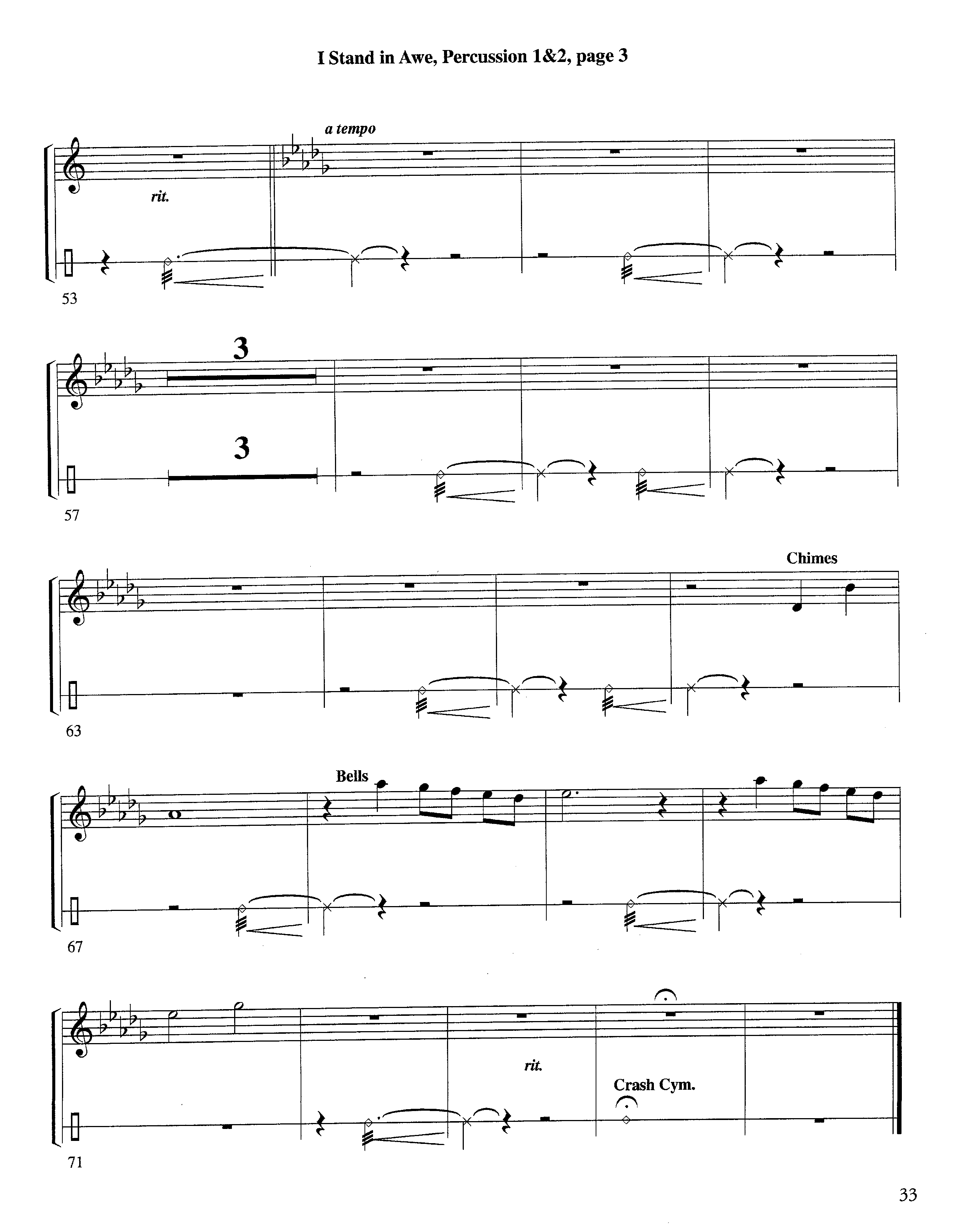 I Stand In Awe (Instrumental) Percussion 1/2 (Lifeway Worship / Arr. Richard Kingsmore)