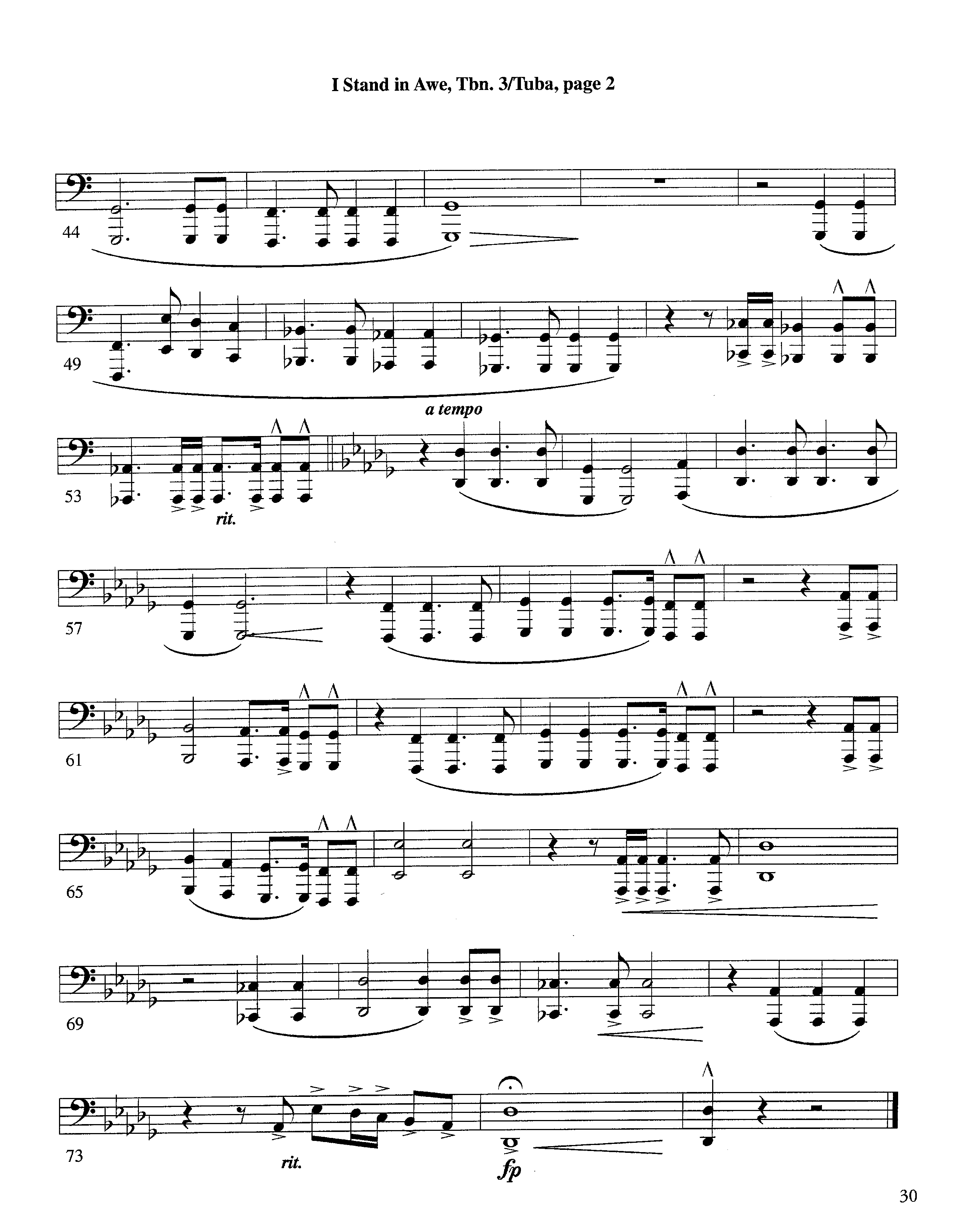 I Stand In Awe (Instrumental) Trombone 3/Tuba (Lifeway Worship / Arr. Richard Kingsmore)