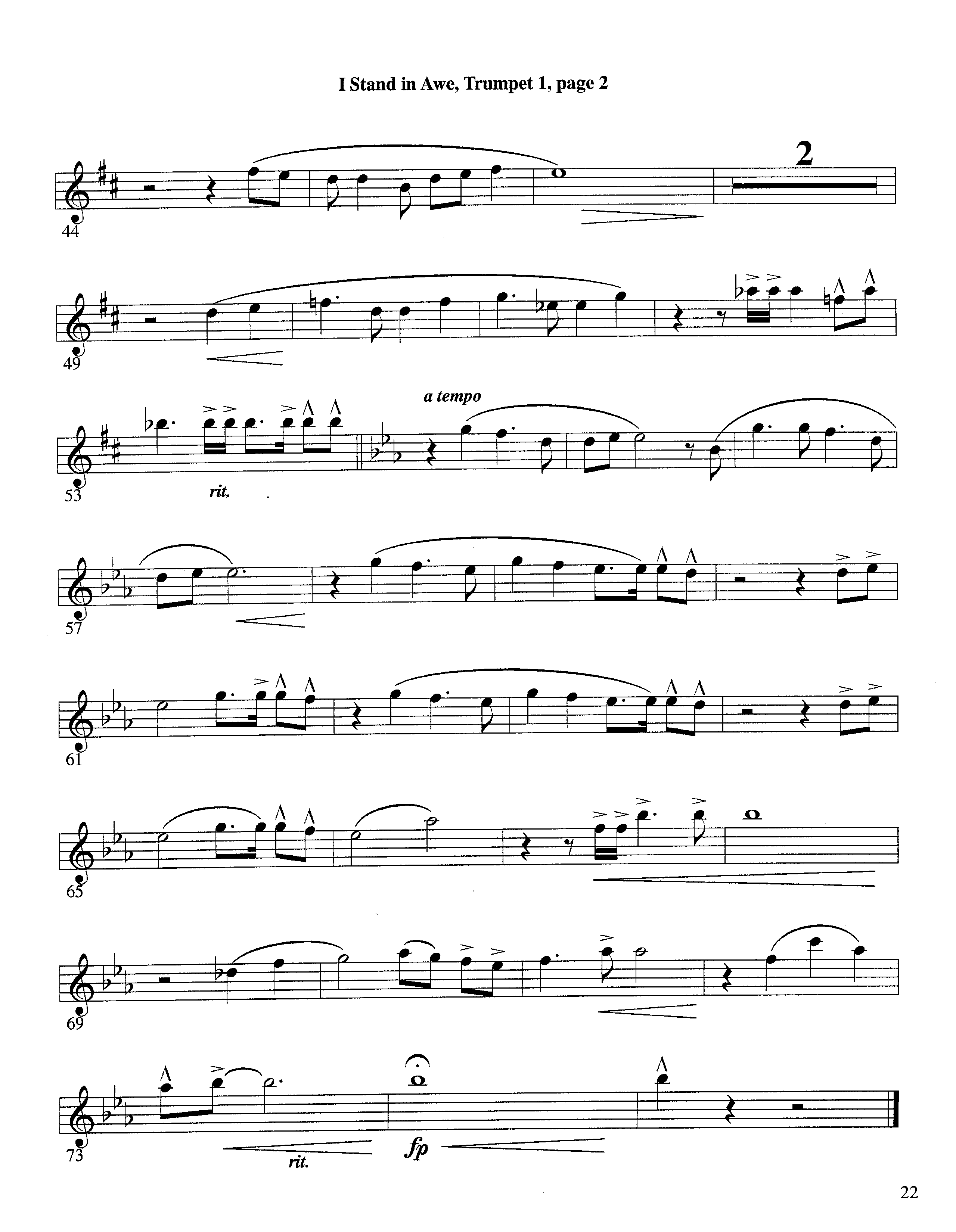 I Stand In Awe (Instrumental) Trumpet 1 (Lifeway Worship / Arr. Richard Kingsmore)