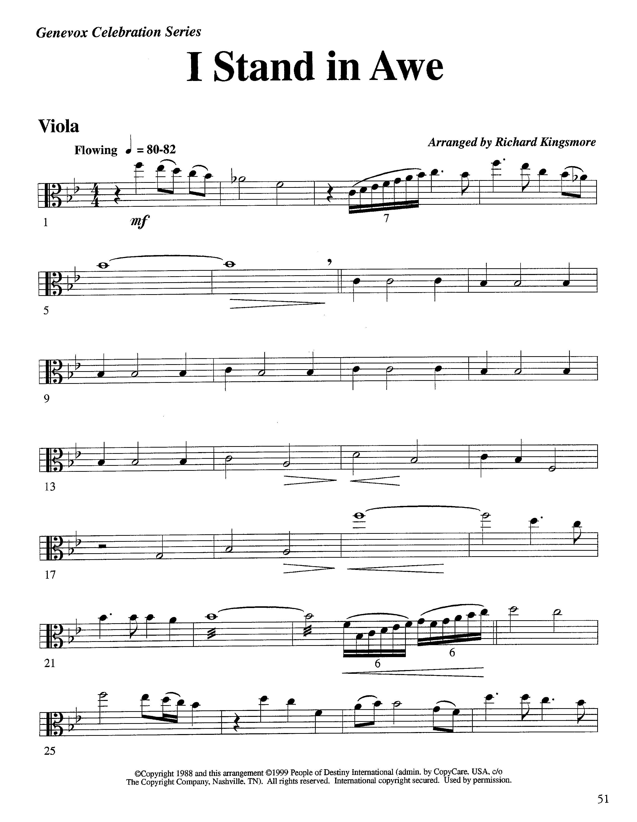 I Stand In Awe (Instrumental) Viola (Lifeway Worship / Arr. Richard Kingsmore)