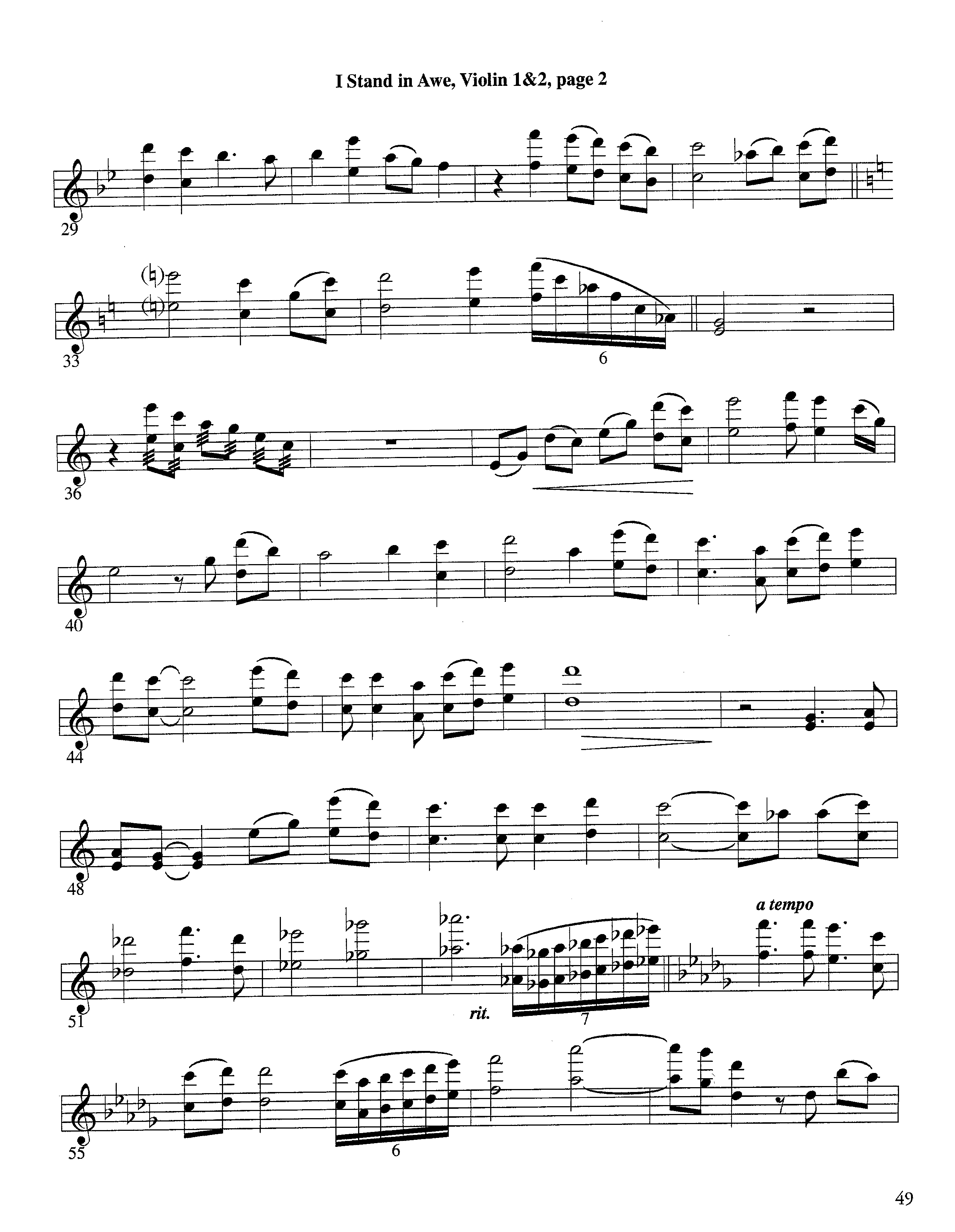 I Stand In Awe (Instrumental) Violin 1/2 (Lifeway Worship / Arr. Richard Kingsmore)