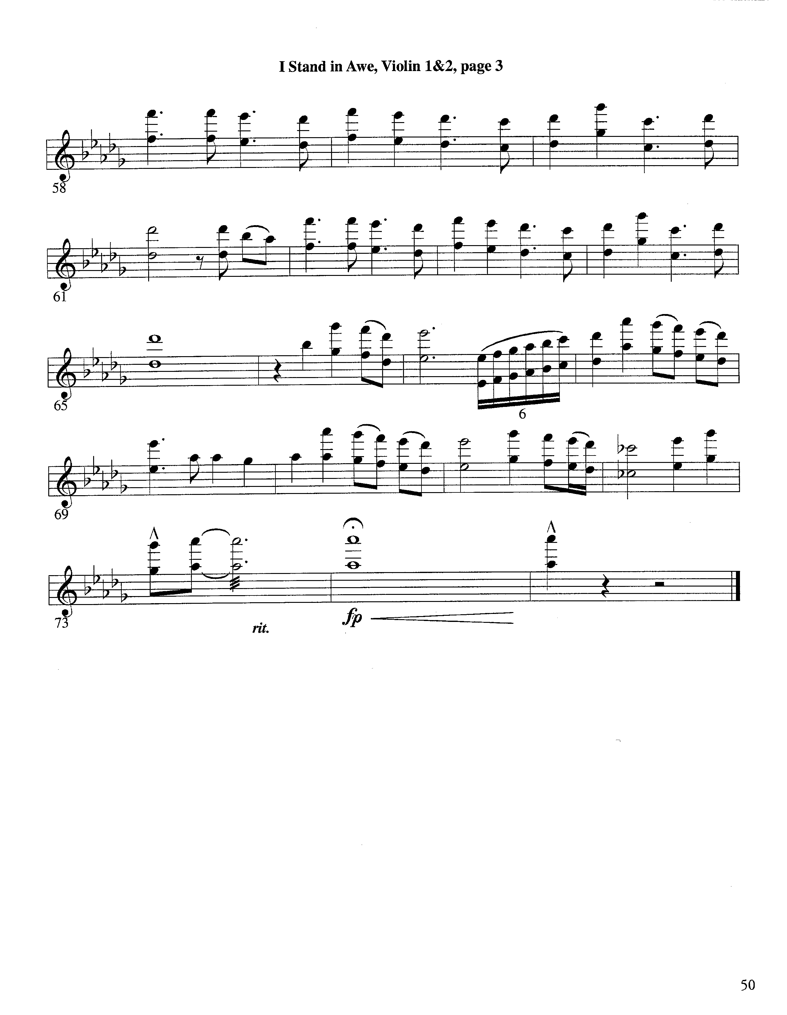 I Stand In Awe (Instrumental) Violin 1/2 (Lifeway Worship / Arr. Richard Kingsmore)