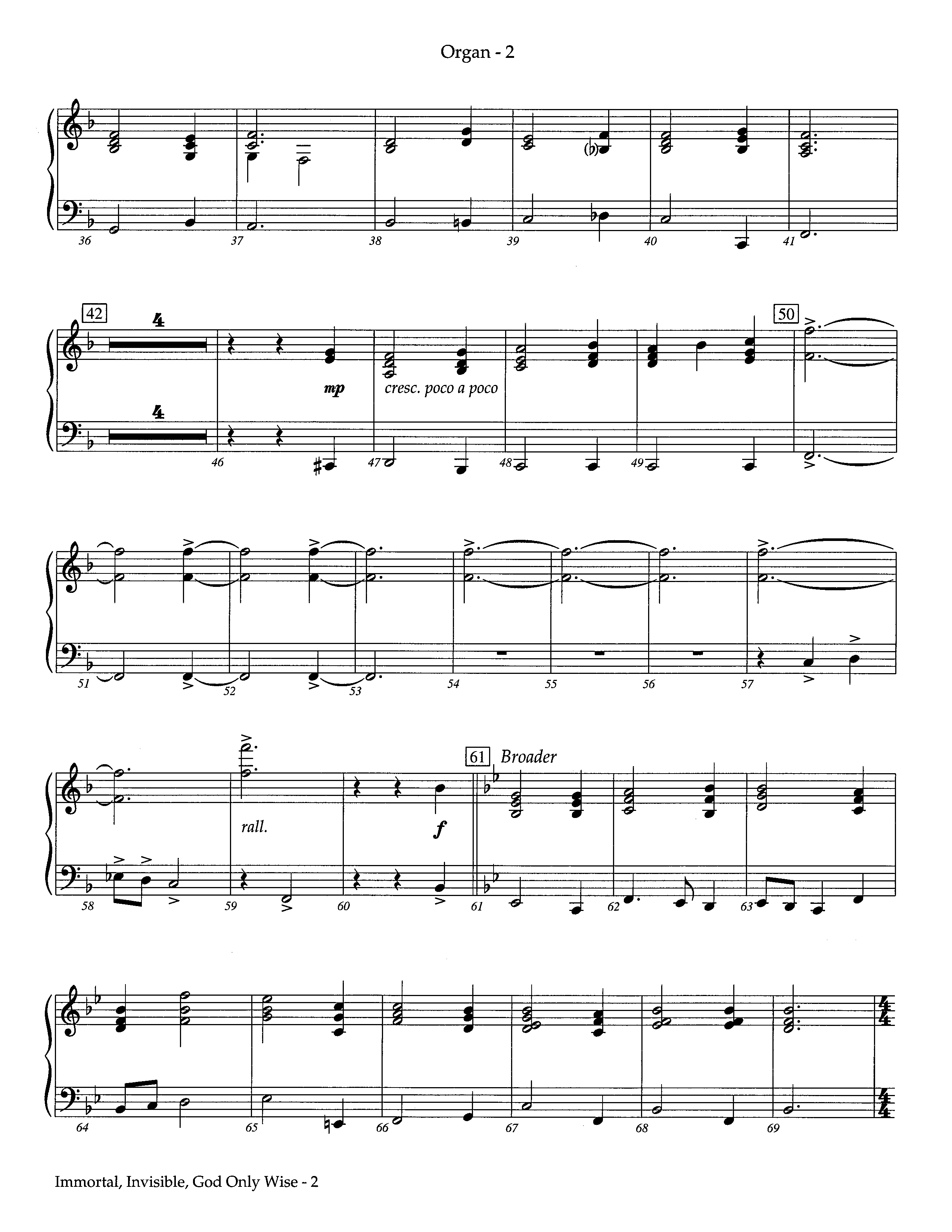 Immortal Invisible God Only Wise (Instrumental) Organ (Lifeway Worship / Arr. Steve Dunn)