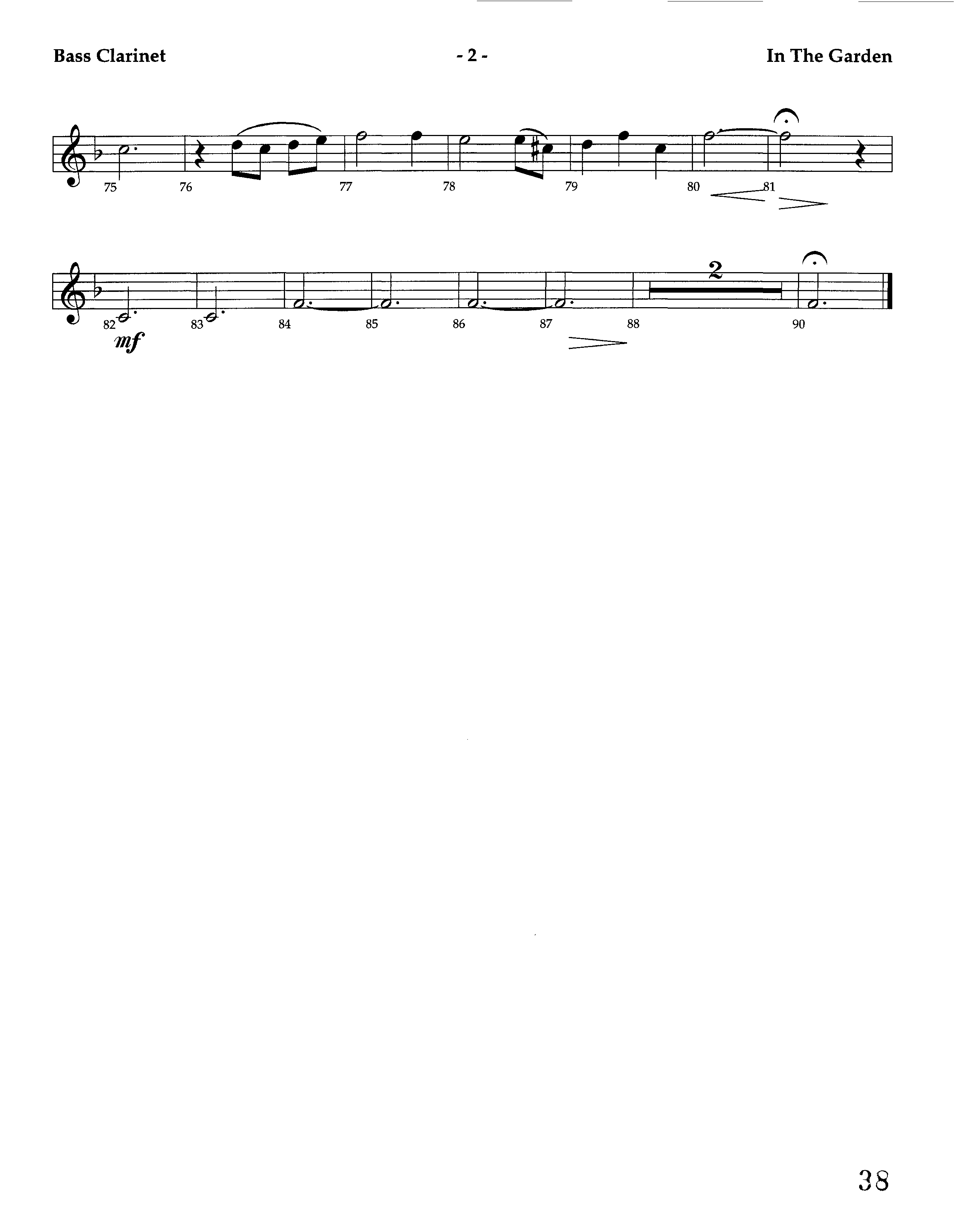 In The Garden (Instrumental) Bass Clarinet (Lifeway Worship / Arr. Marty Hamby)