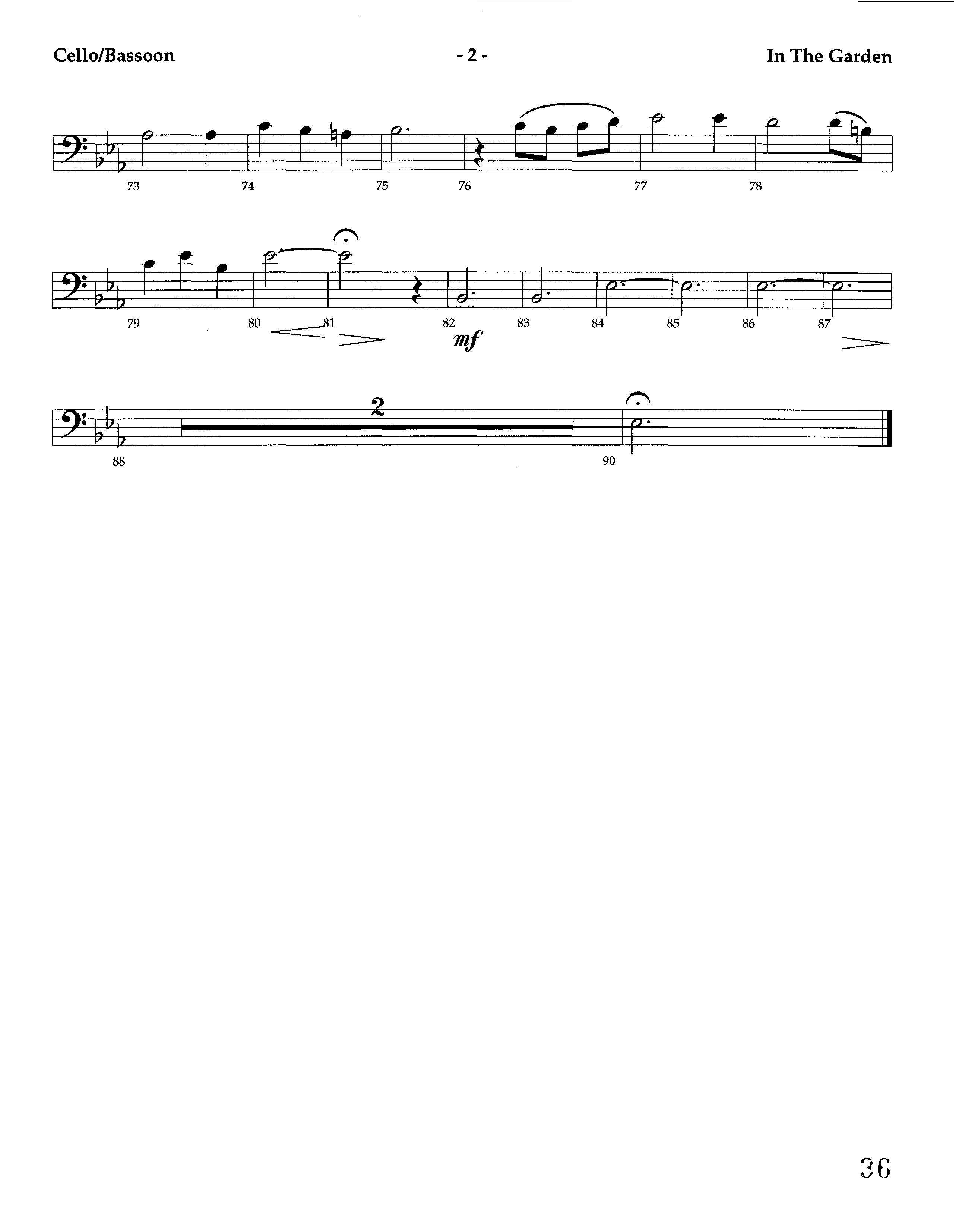 In The Garden (Instrumental) Cello (Lifeway Worship / Arr. Marty Hamby)