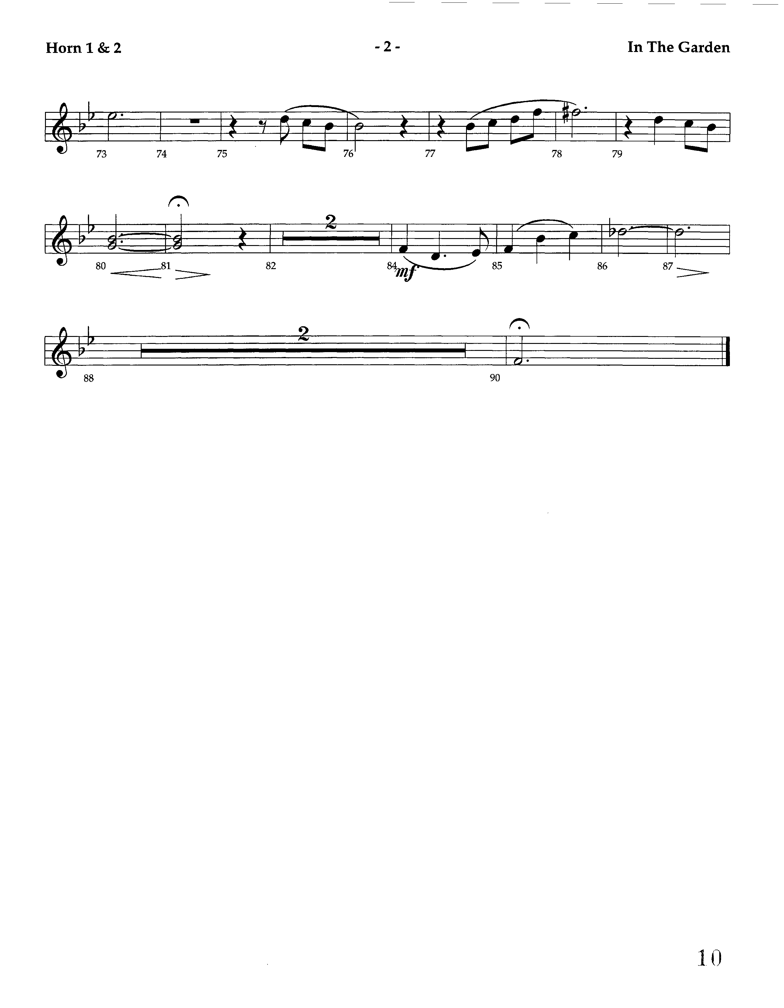 In The Garden (Instrumental) French Horn 1/2 (Lifeway Worship / Arr. Marty Hamby)