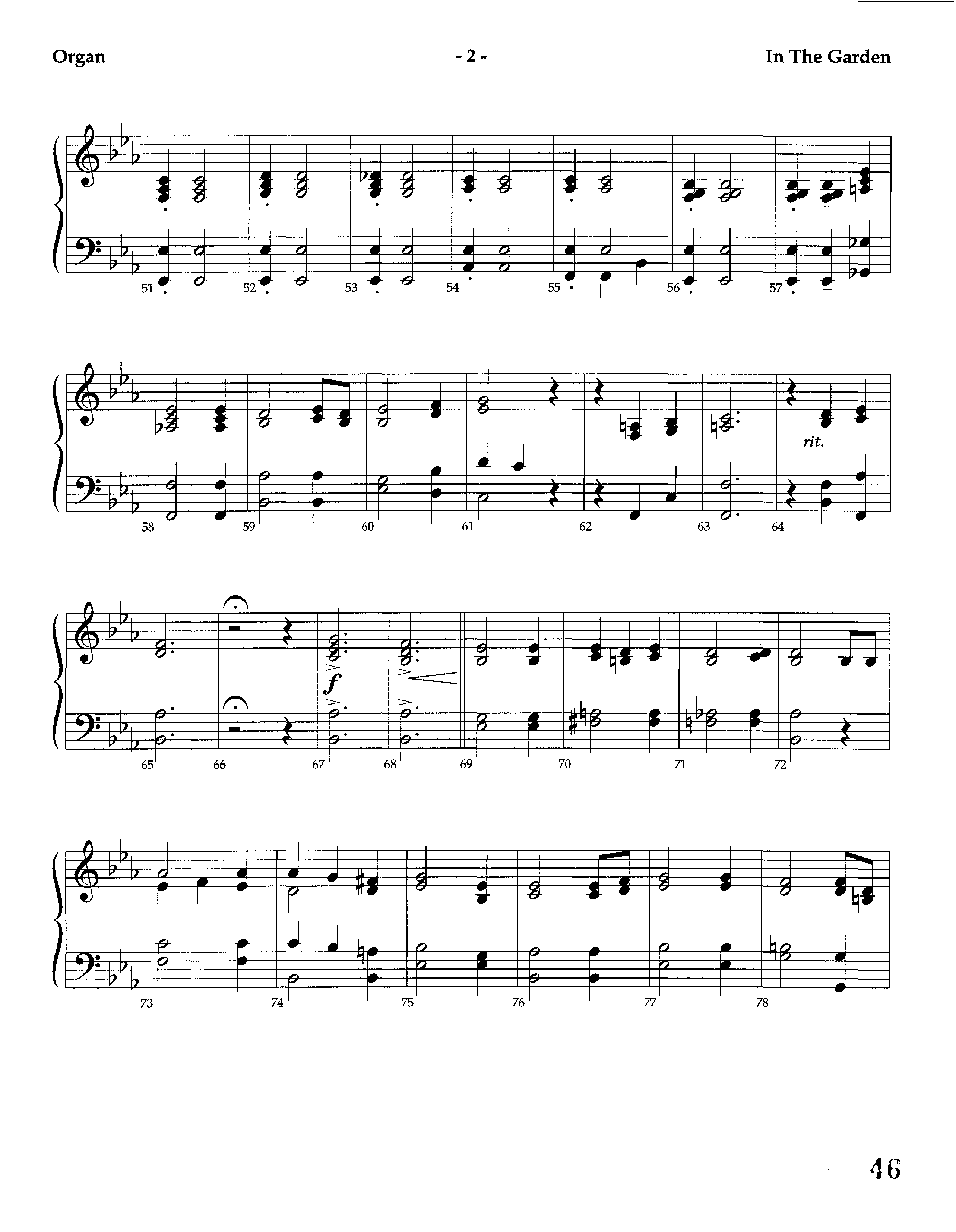 In The Garden (Instrumental) Organ (Lifeway Worship / Arr. Marty Hamby)