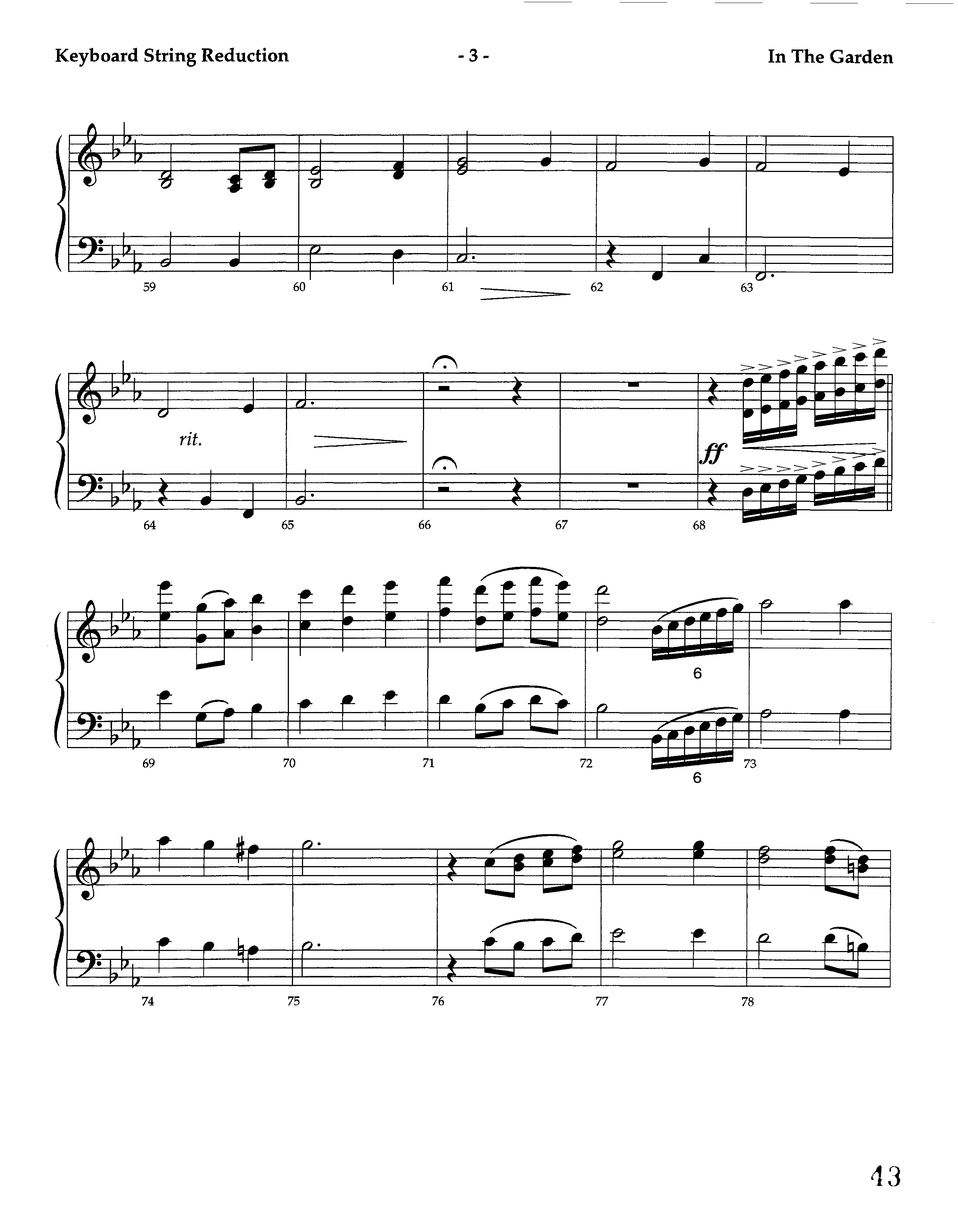 In The Garden (Instrumental) String Reduction (Lifeway Worship / Arr. Marty Hamby)