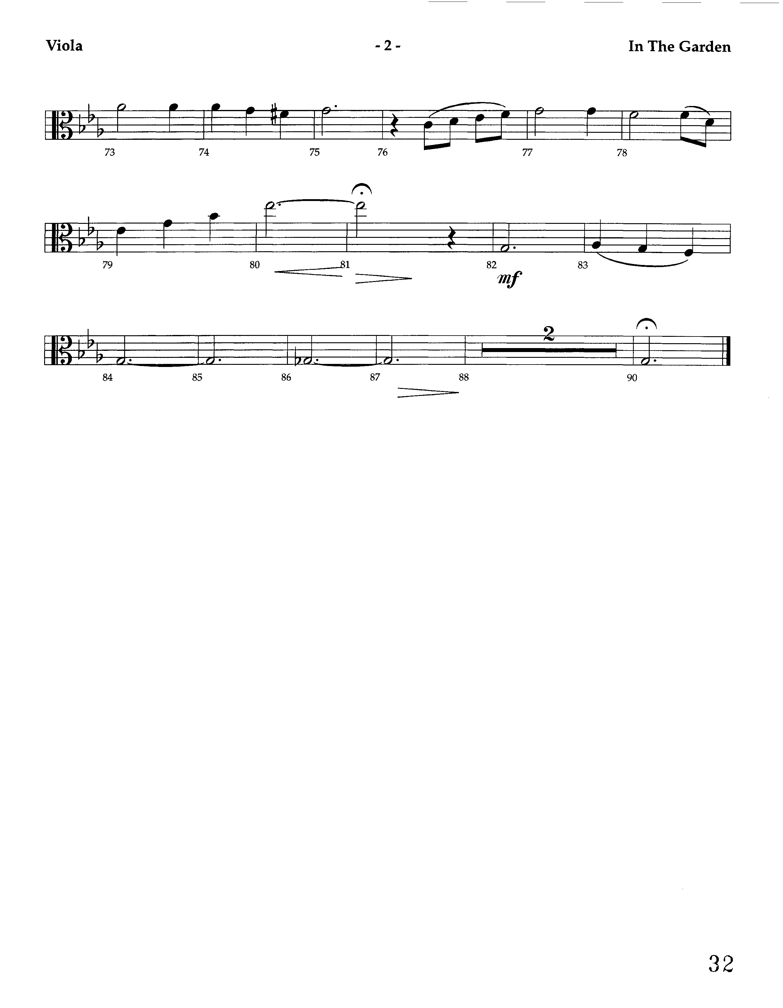 In The Garden (Instrumental) Viola (Lifeway Worship / Arr. Marty Hamby)