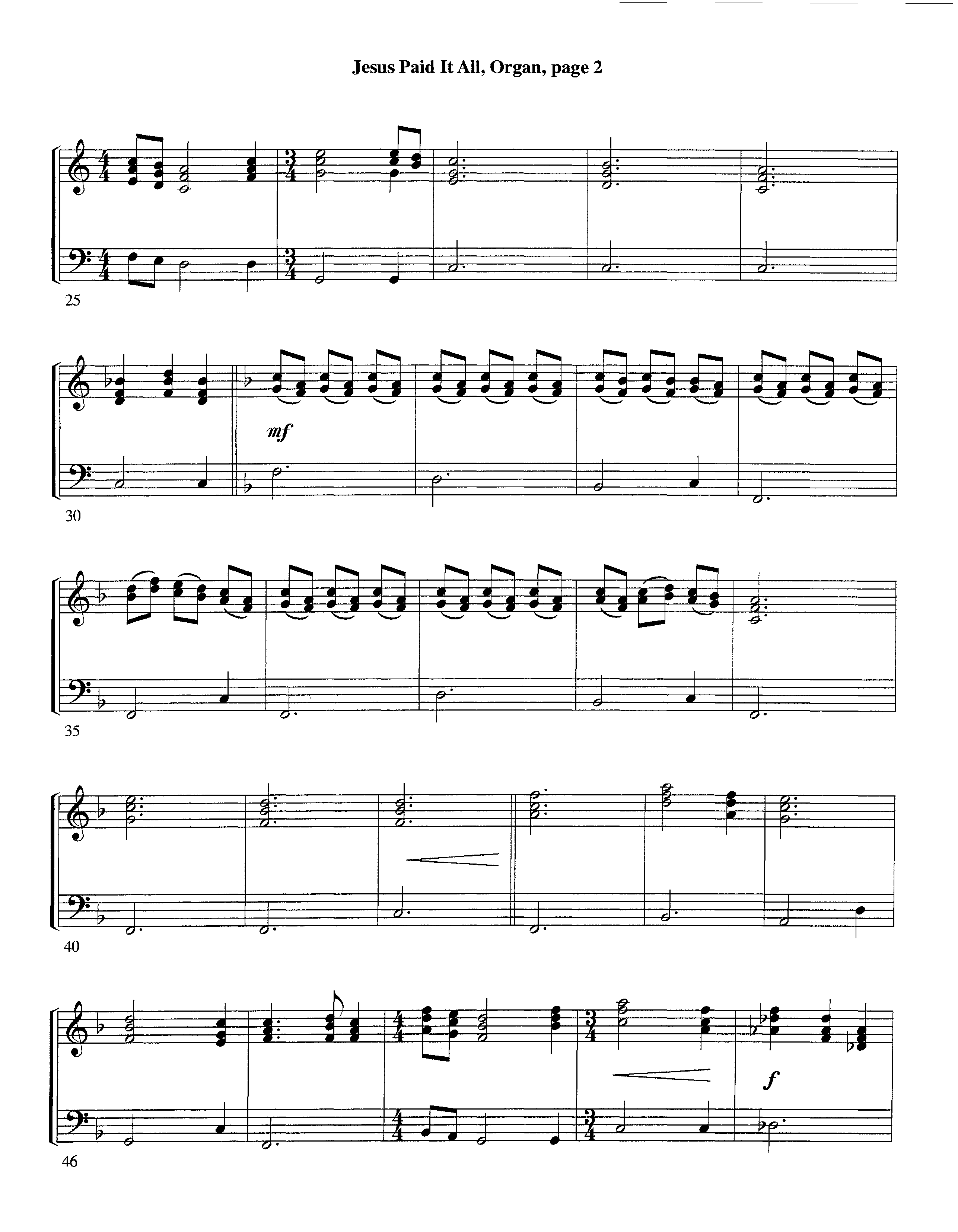 Jesus Paid It All (Instrumental) Organ (Lifeway Worship / Arr. Tom Payne)