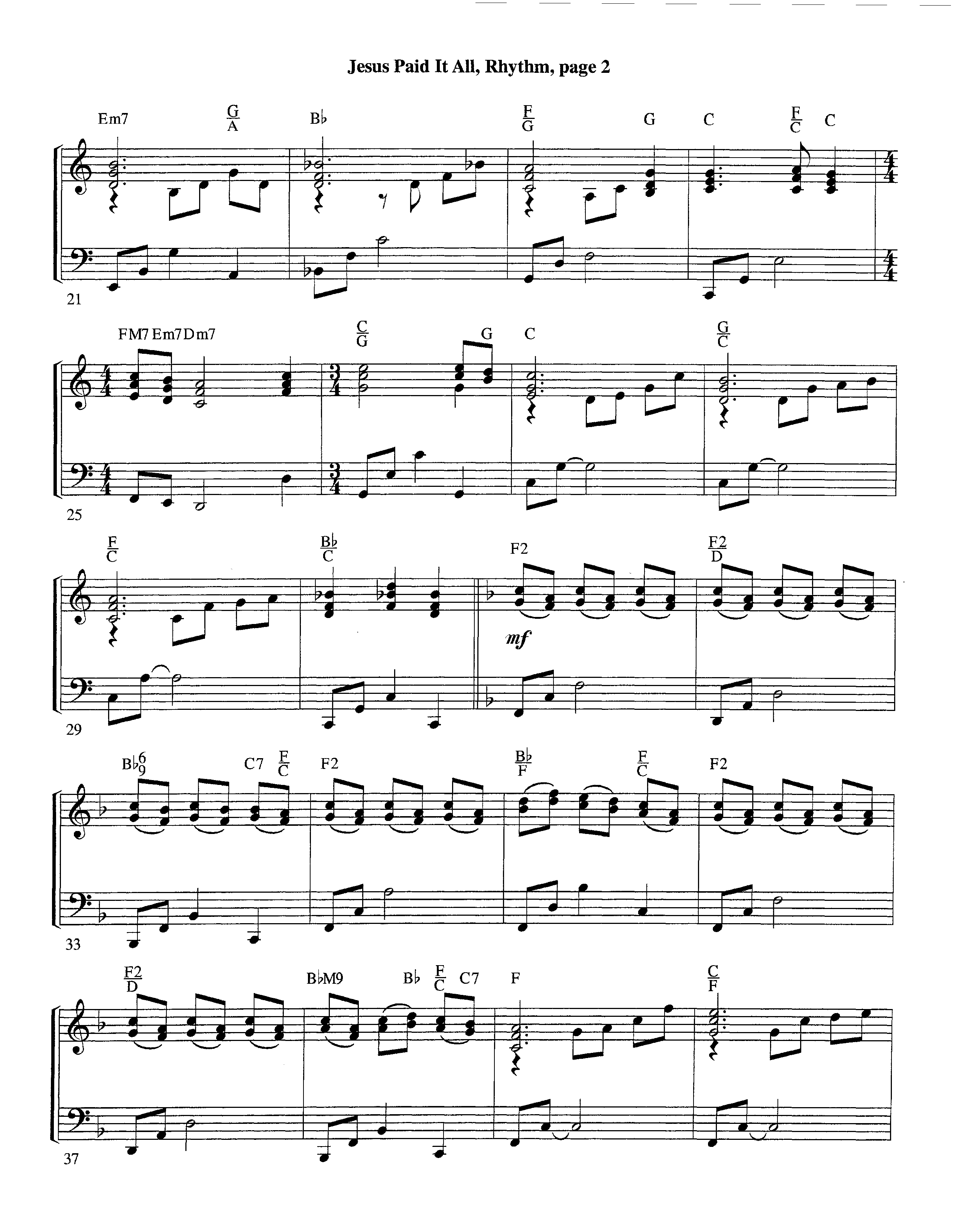 Jesus Paid It All (Instrumental) Rhythm Chart (Lifeway Worship / Arr. Tom Payne)