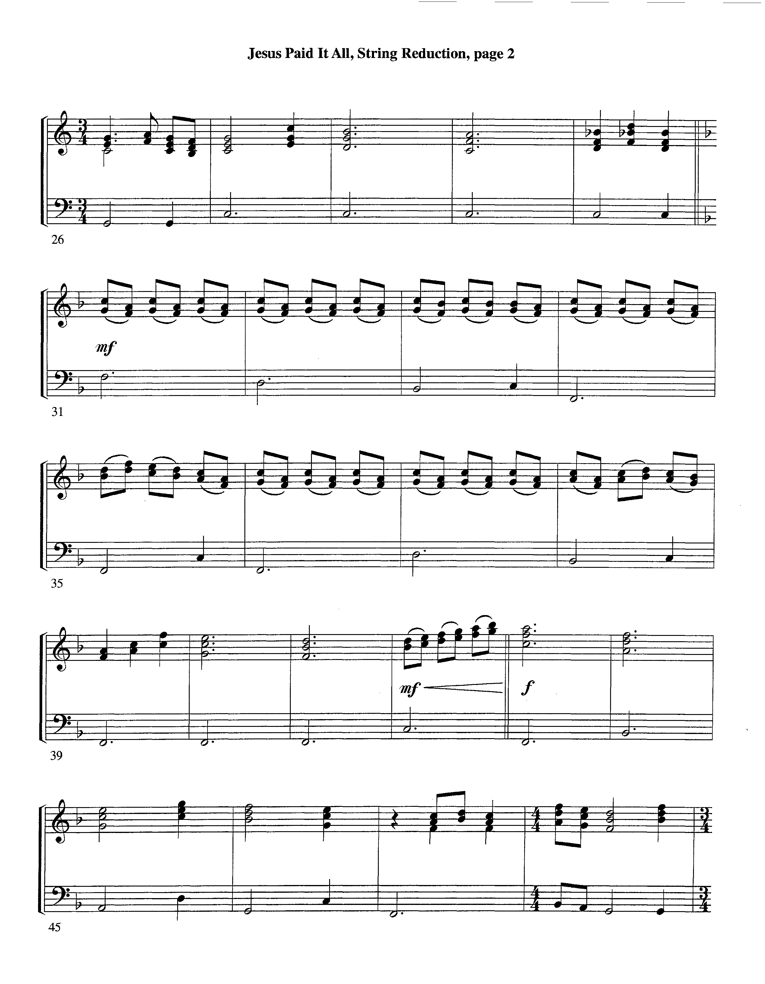 Jesus Paid It All (Instrumental) String Reduction (Lifeway Worship / Arr. Tom Payne)