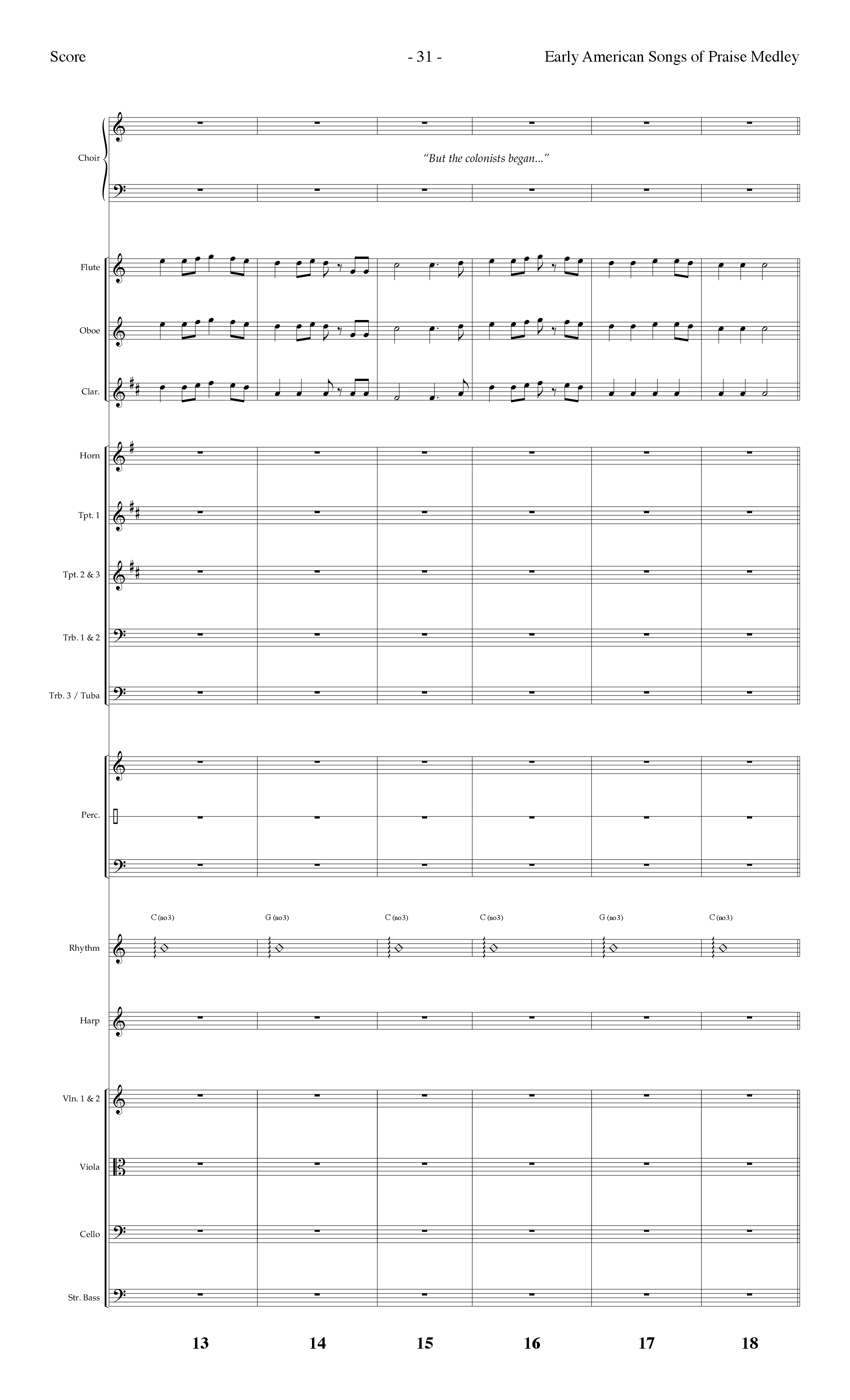 Early American Songs Of Praise Medley (with Shaker Hymn, Come Thou Fount Of Every Blessing, My Faith (Choral Anthem SATB) Orchestration (Lifeway Choral / Arr. Dennis Allen)