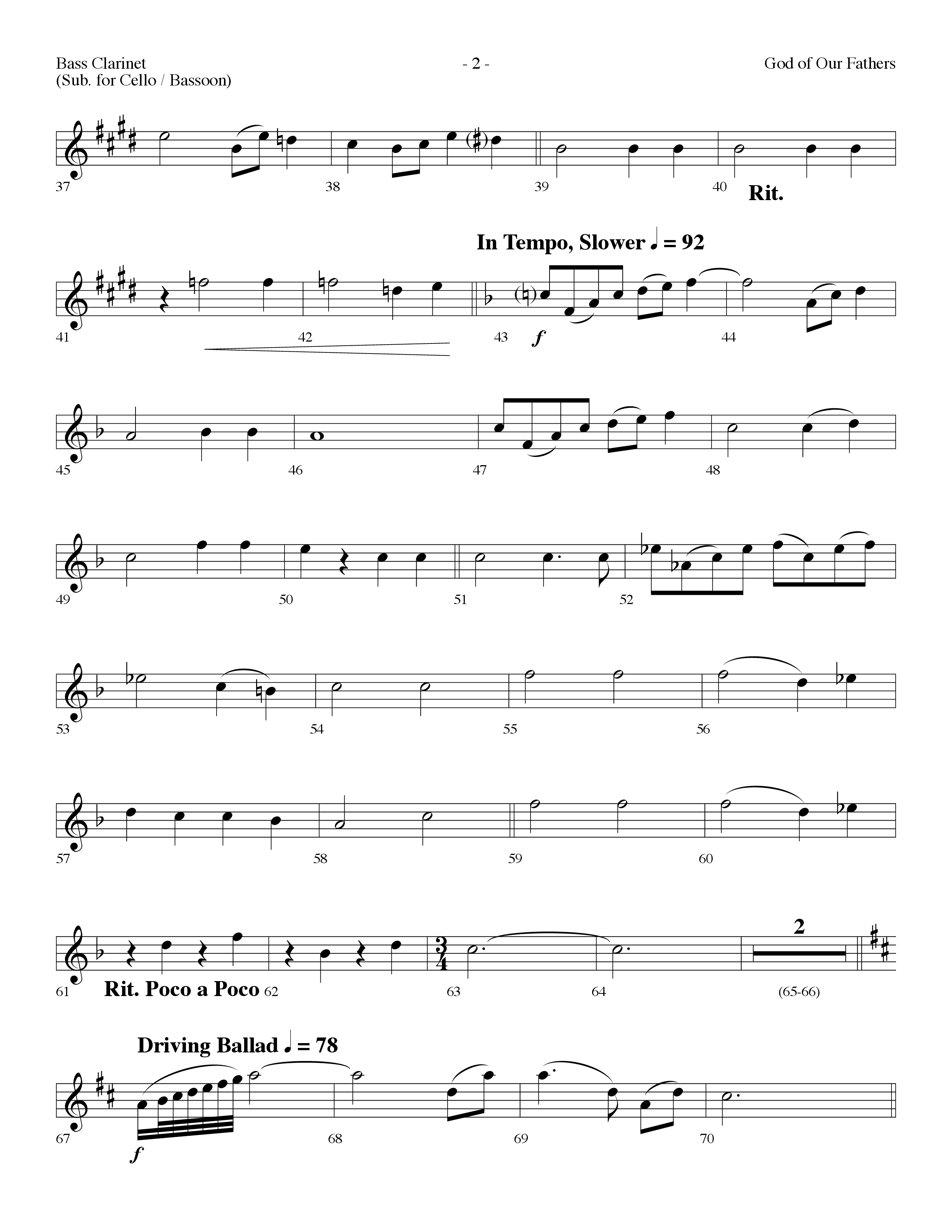 God Of Our Fathers (with Jesus Saves) (Choral Anthem SATB) Bass Clarinet (Lifeway Choral / Arr. Dennis Allen)