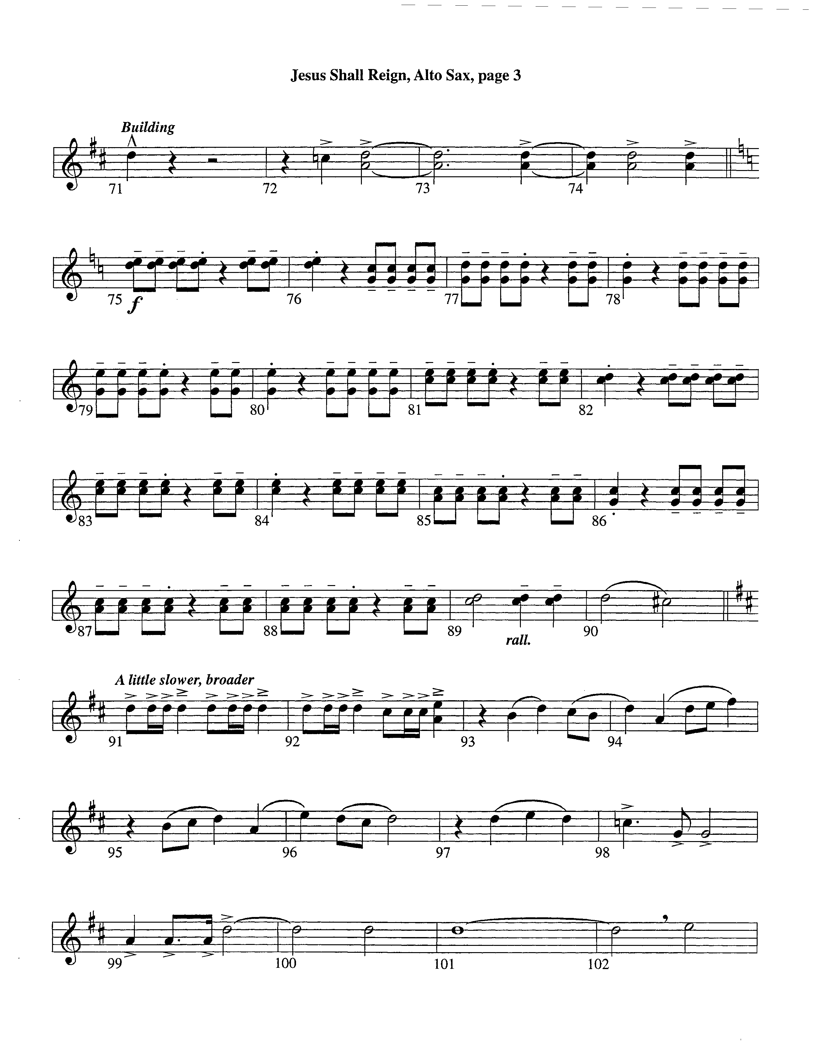 Jesus Shall Reign (Instrumental) Alto Sax 1/2 (Lifeway Worship / Arr. Steve Dunn)