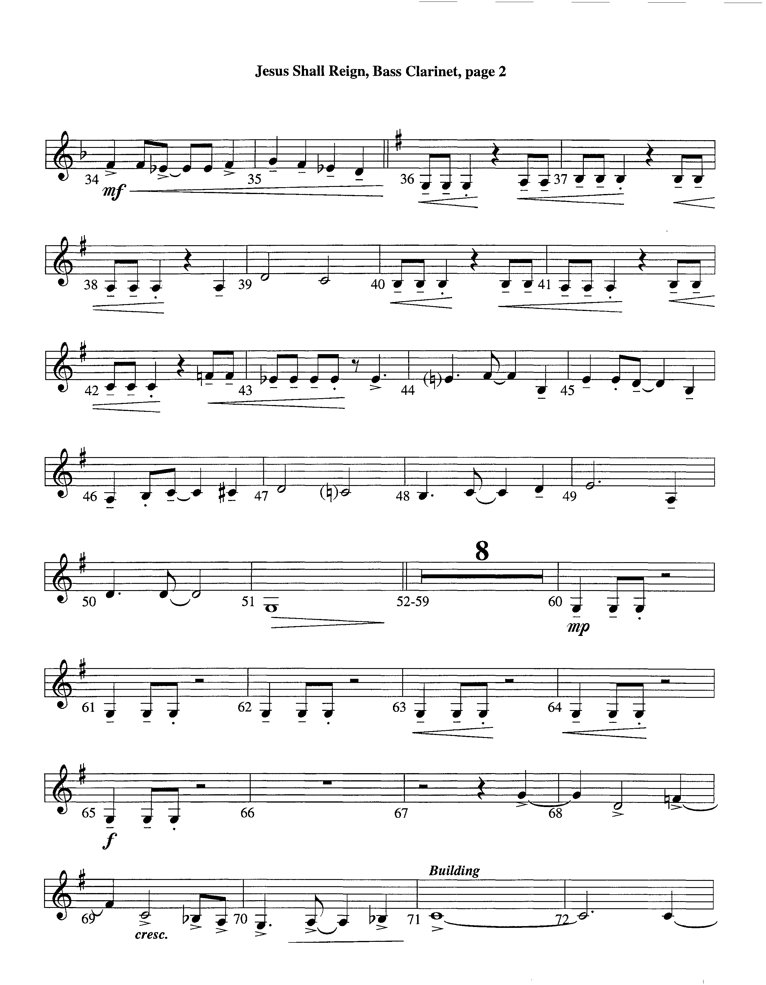 Jesus Shall Reign (Instrumental) Bass Clarinet (Lifeway Worship / Arr. Steve Dunn)