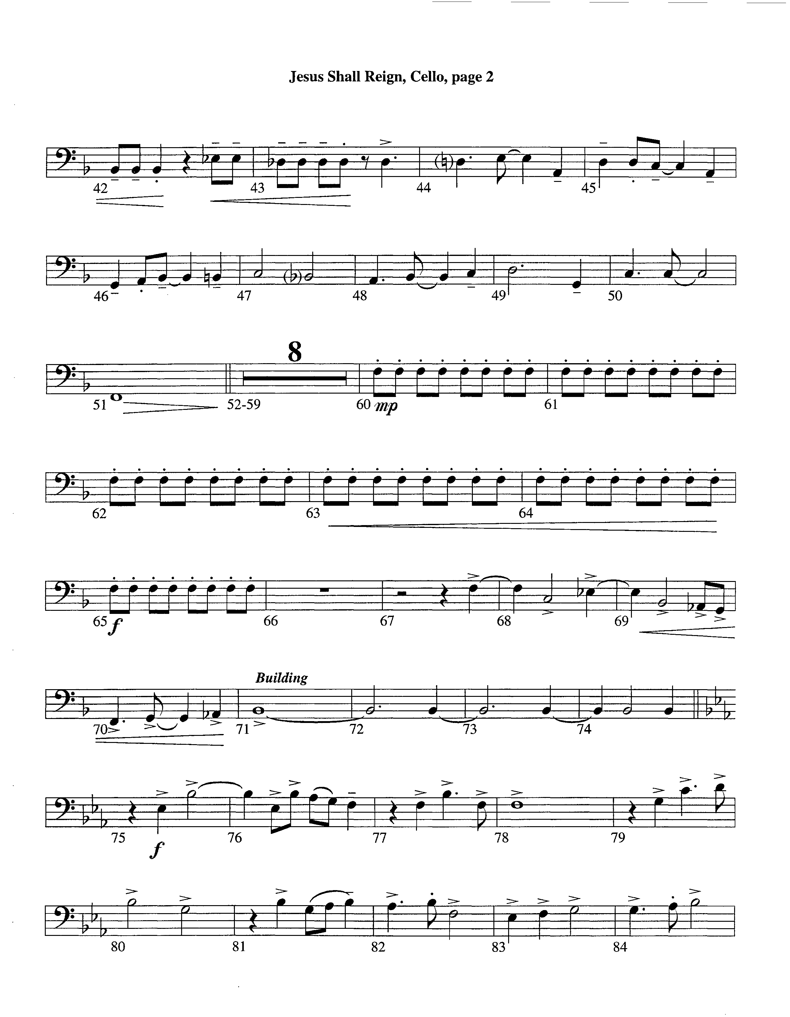 Jesus Shall Reign (Instrumental) Cello (Lifeway Worship / Arr. Steve Dunn)