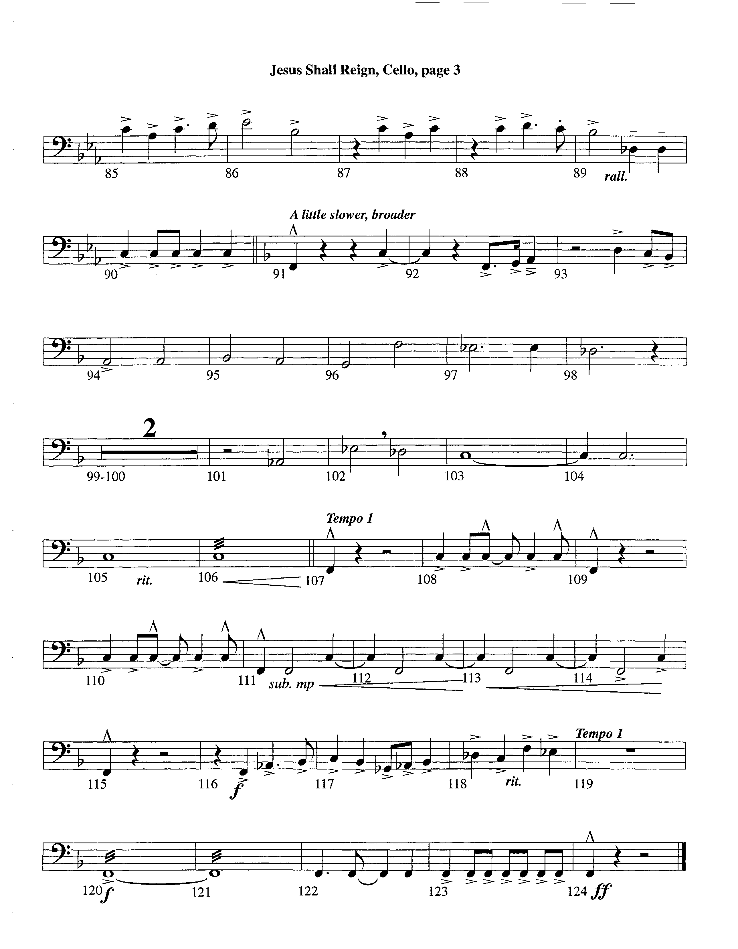 Jesus Shall Reign (Instrumental) Cello (Lifeway Worship / Arr. Steve Dunn)