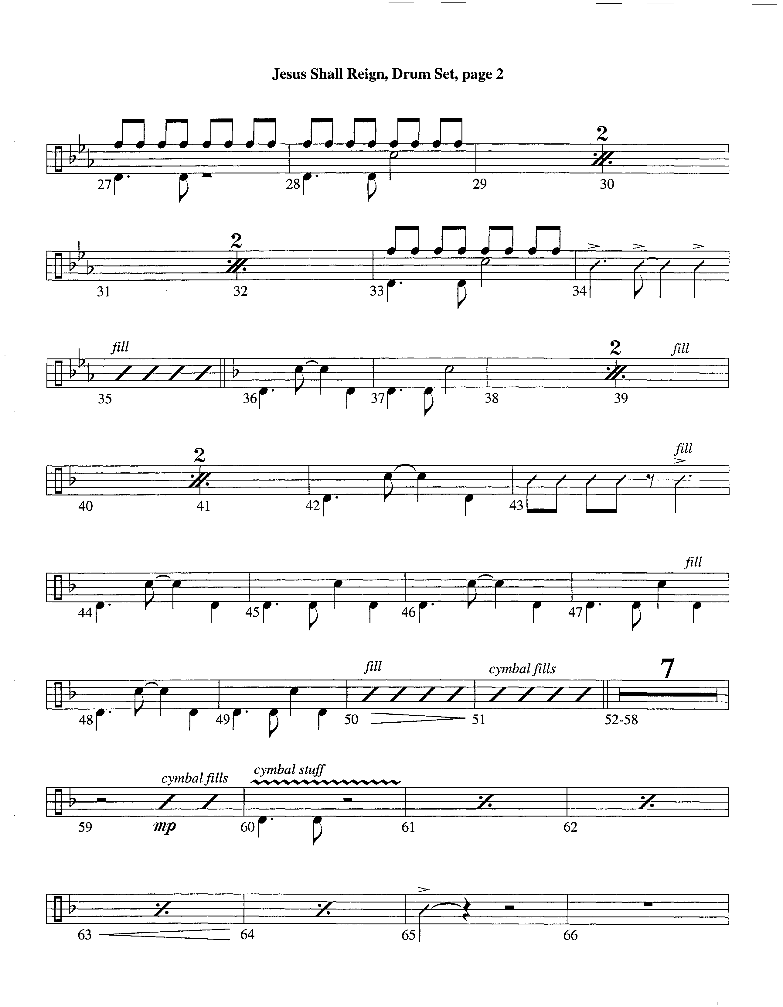 Jesus Shall Reign (Instrumental) Drum Set (Lifeway Worship / Arr. Steve Dunn)