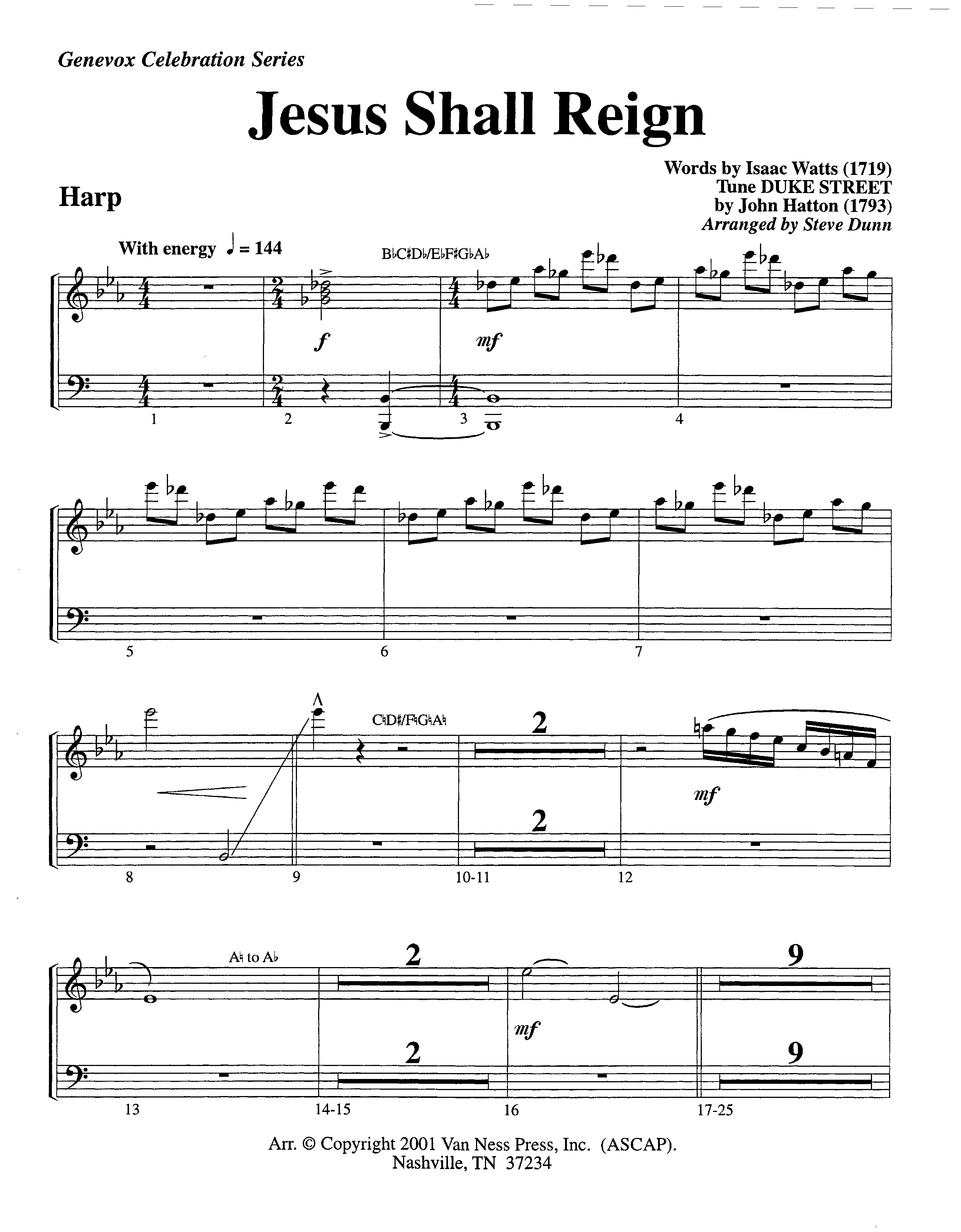Jesus Shall Reign (Instrumental) Harp (Lifeway Worship / Arr. Steve Dunn)