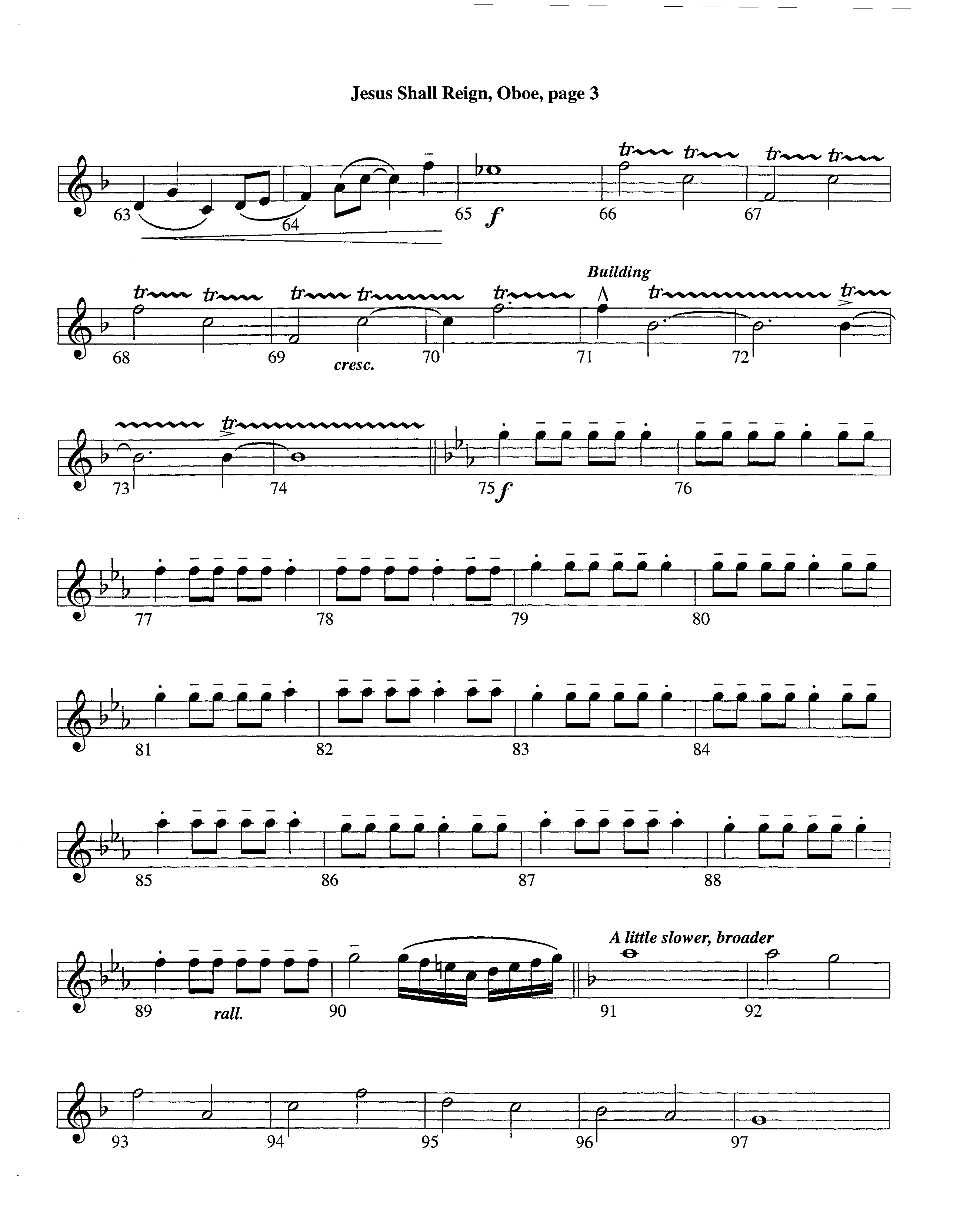 Jesus Shall Reign (Instrumental) Oboe (Lifeway Worship / Arr. Steve Dunn)