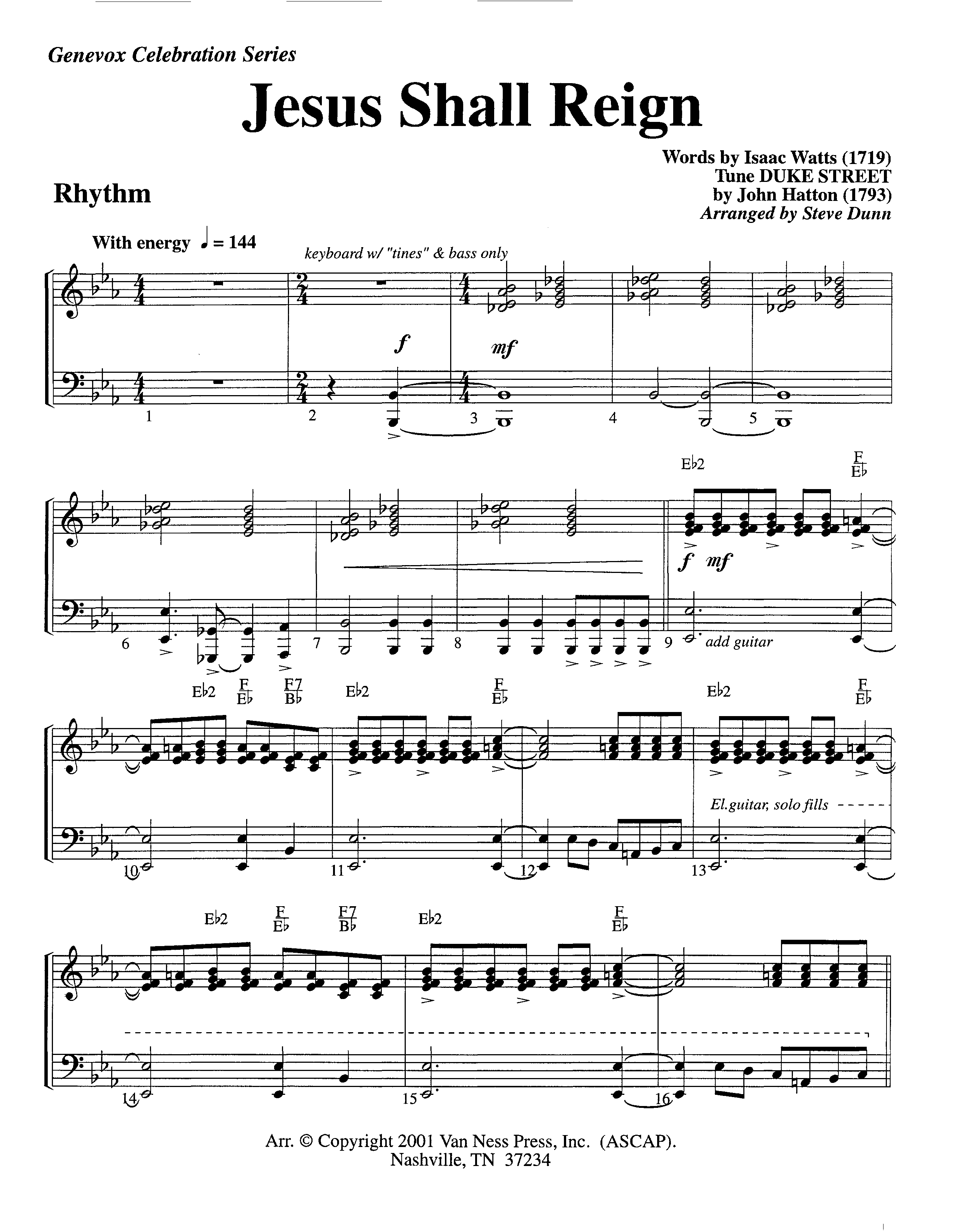 Jesus Shall Reign (Instrumental) Rhythm Chart (Lifeway Worship / Arr. Steve Dunn)