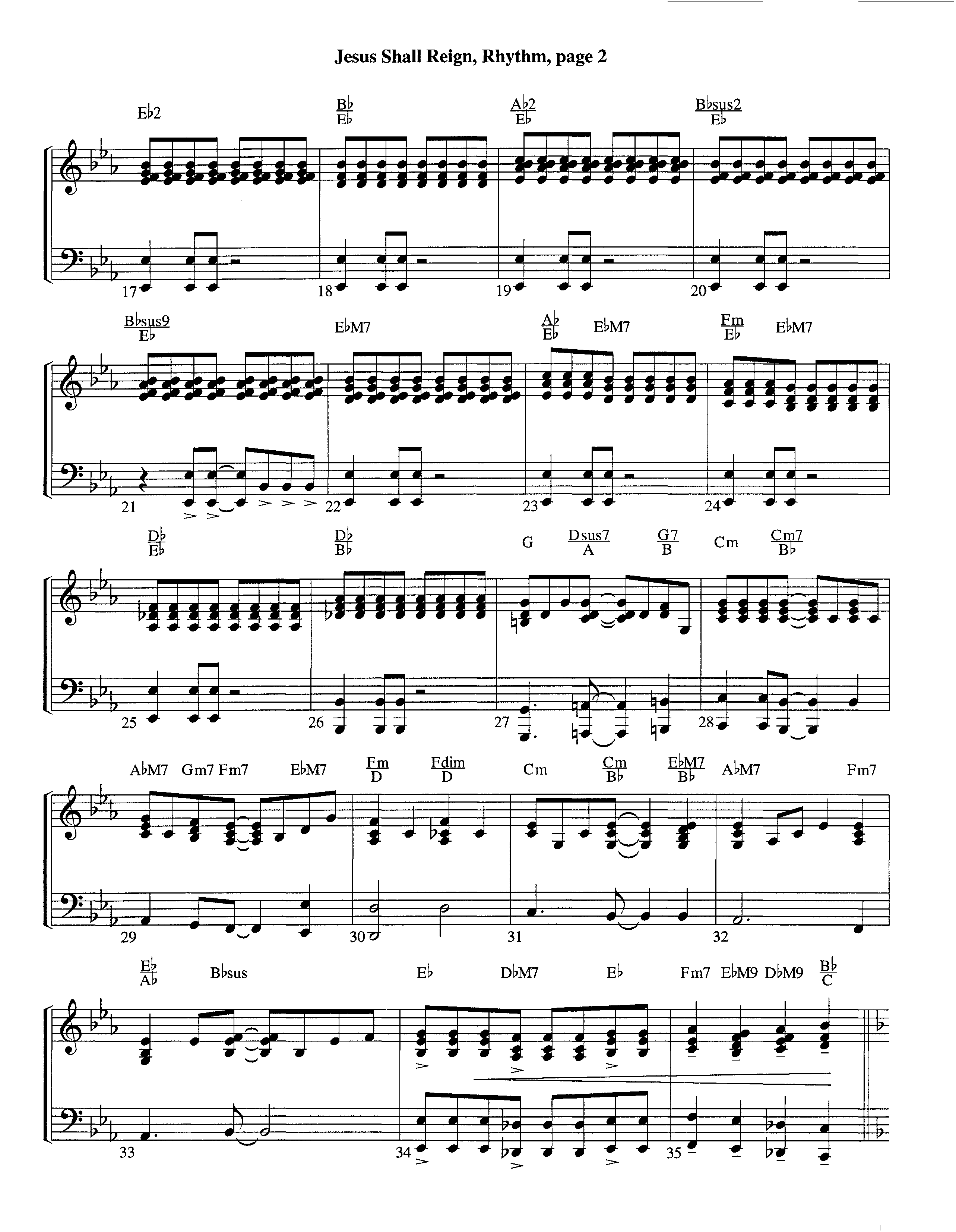 Jesus Shall Reign (Instrumental) Rhythm Chart (Lifeway Worship / Arr. Steve Dunn)