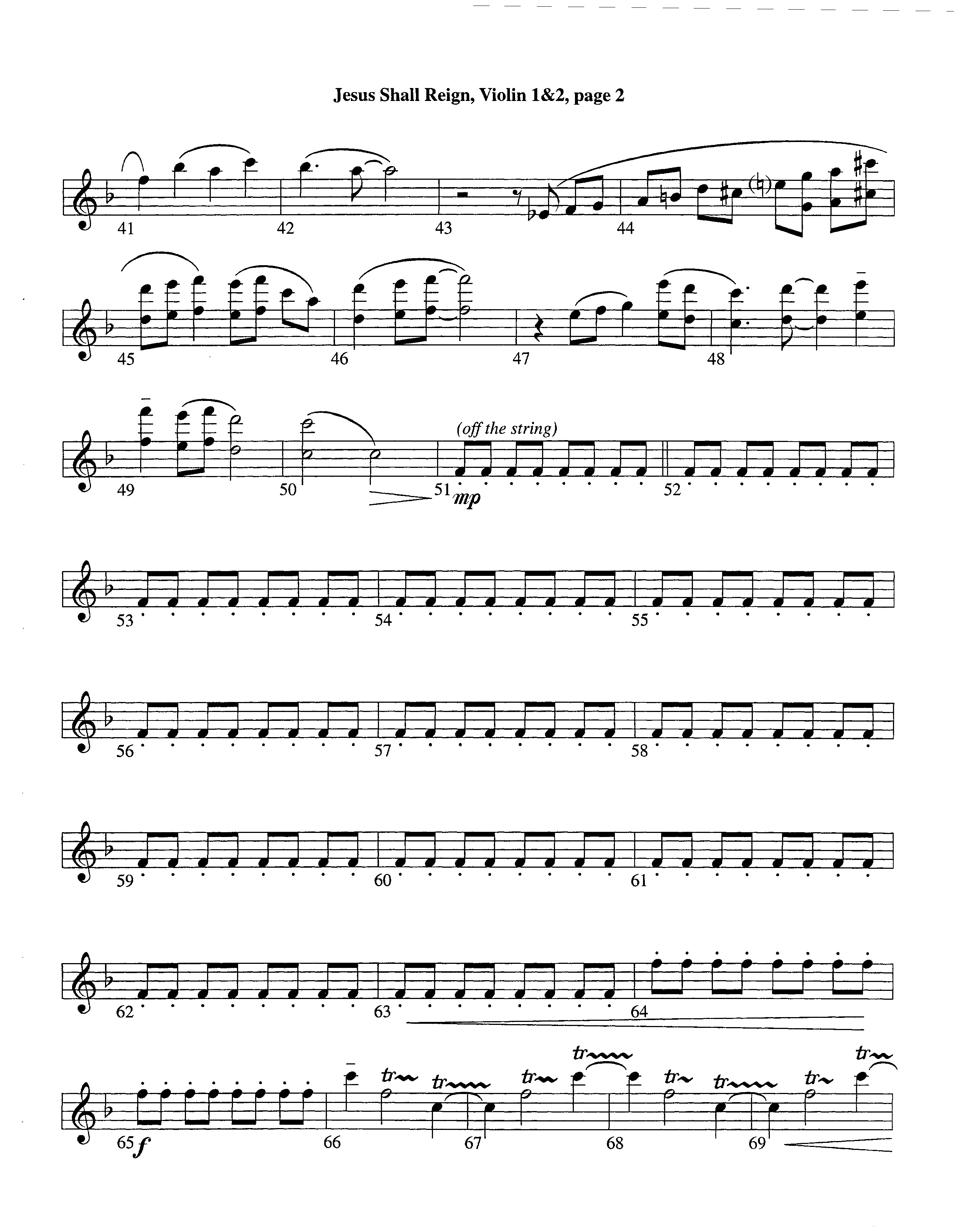 Jesus Shall Reign (Instrumental) Violin 1/2 (Lifeway Worship / Arr. Steve Dunn)