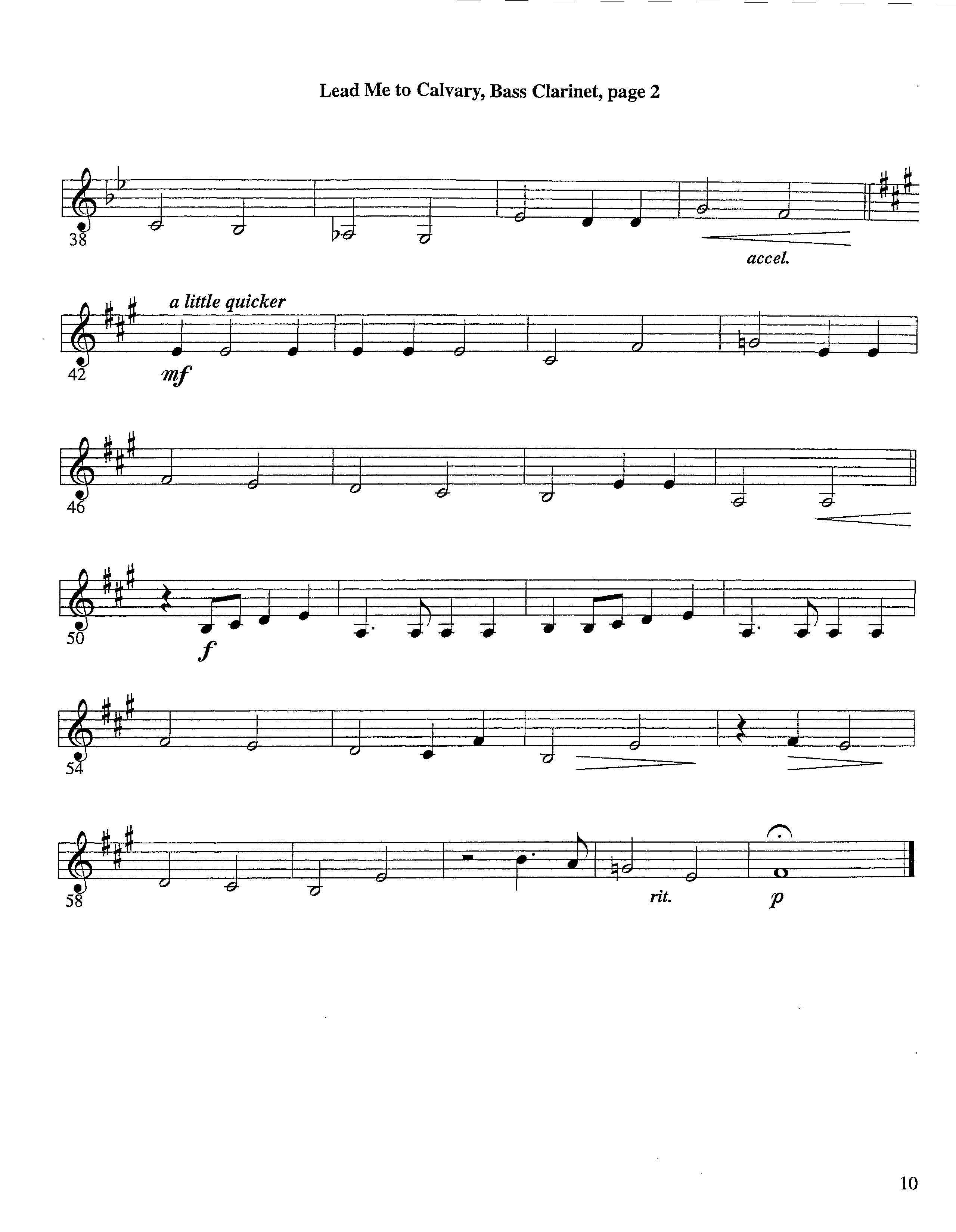 Lead Me To Calvary (Instrumental) Bass Clarinet (Lifeway Worship / Arr. Tom Payne)