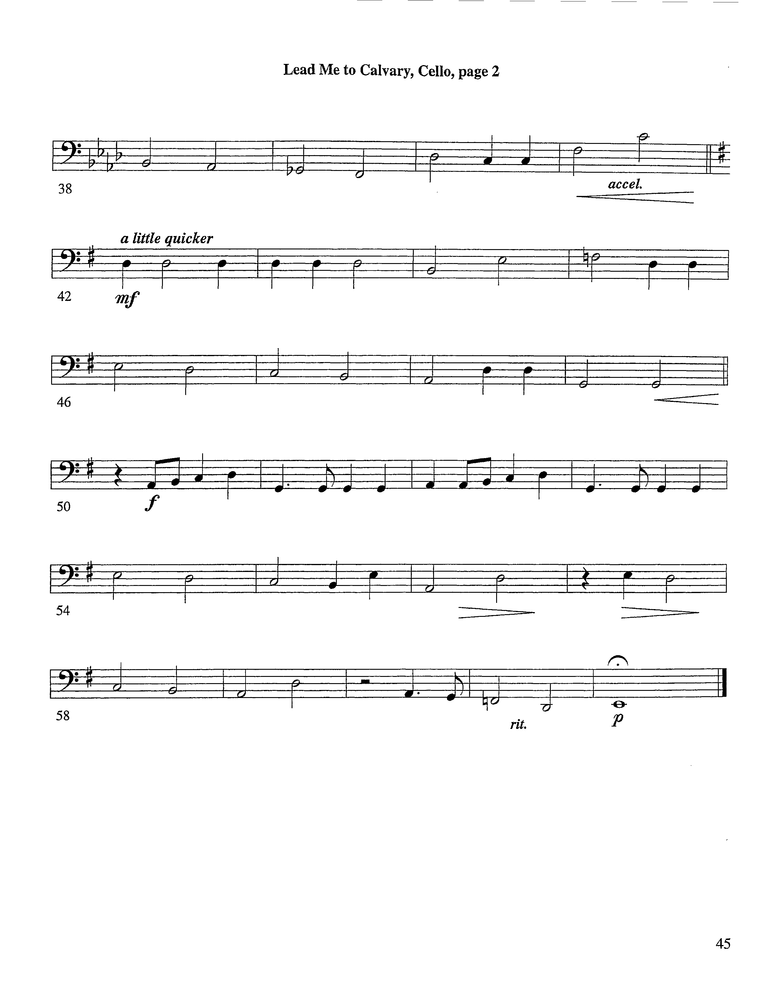 Lead Me To Calvary (Instrumental) Cello (Lifeway Worship / Arr. Tom Payne)