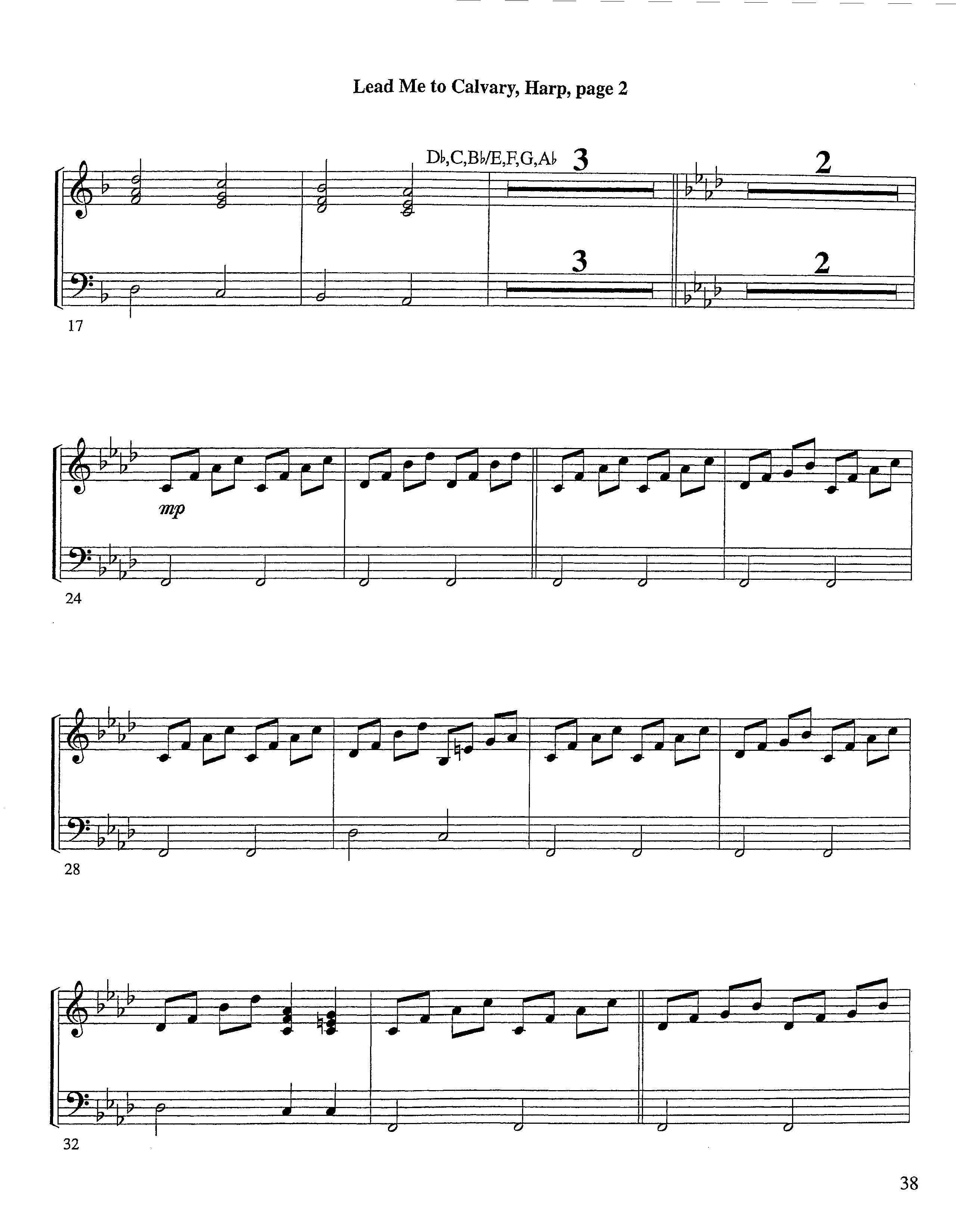 Lead Me To Calvary (Instrumental) Harp (Lifeway Worship / Arr. Tom Payne)