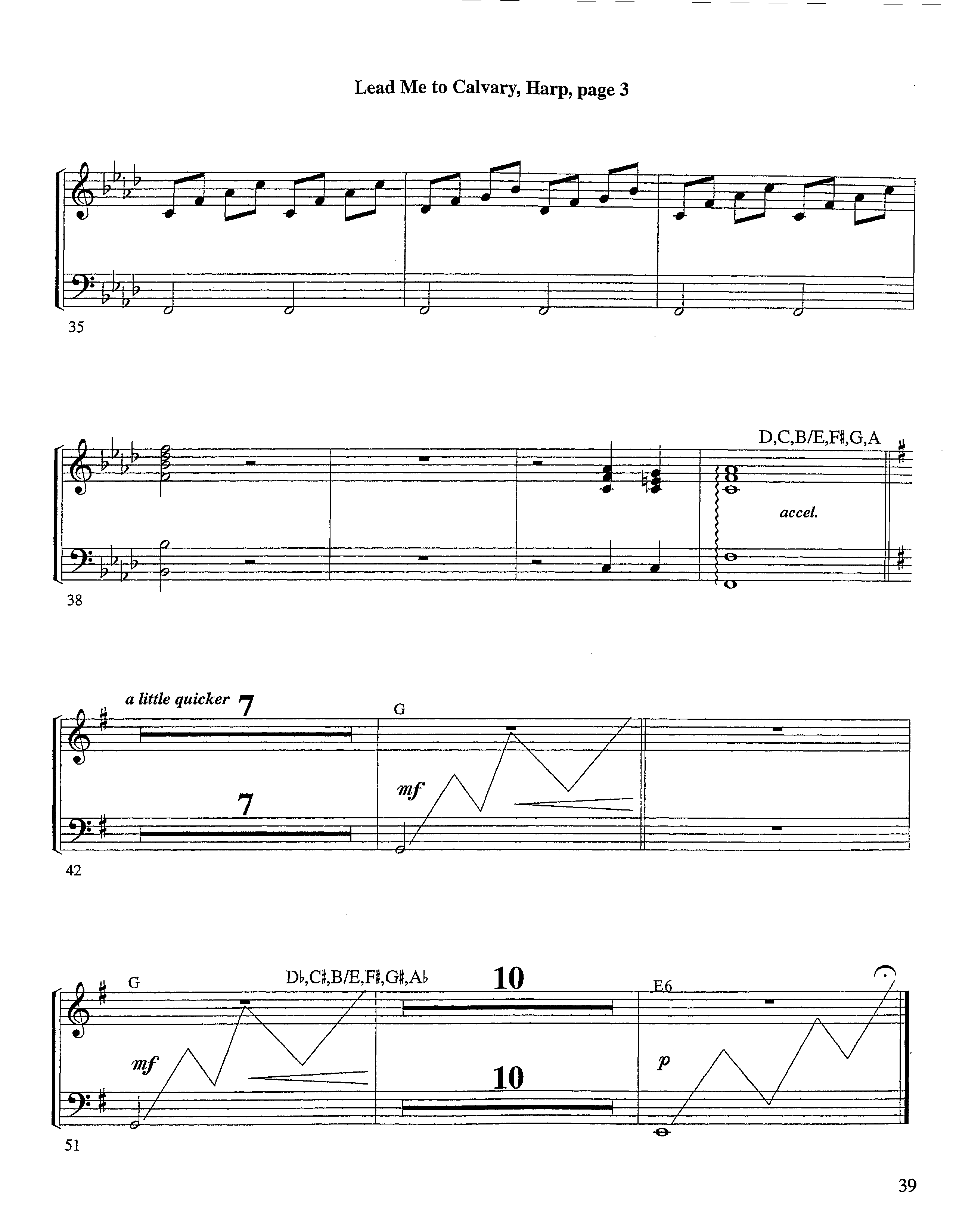 Lead Me To Calvary (Instrumental) Harp (Lifeway Worship / Arr. Tom Payne)