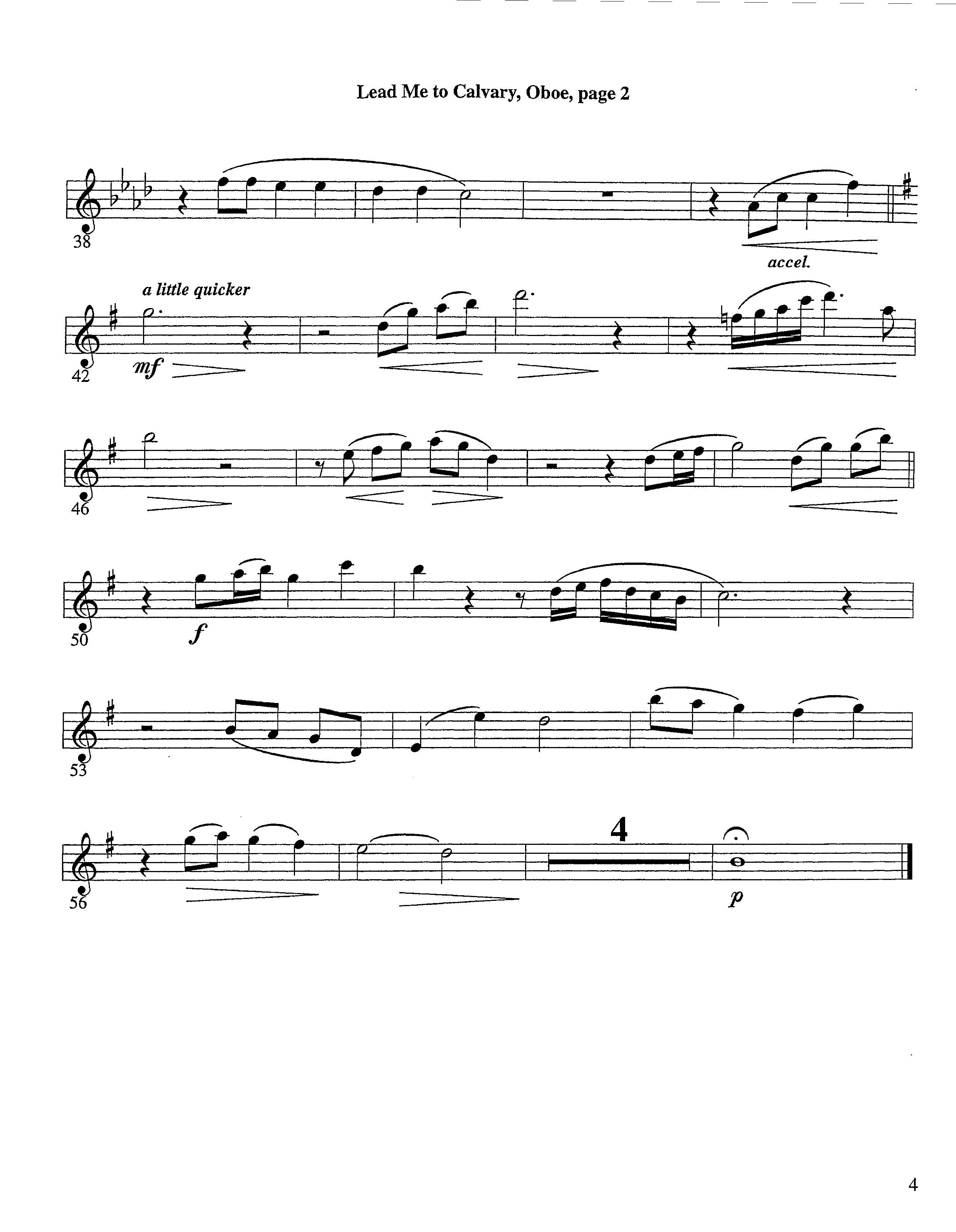 Lead Me To Calvary (Instrumental) Oboe (Lifeway Worship / Arr. Tom Payne)