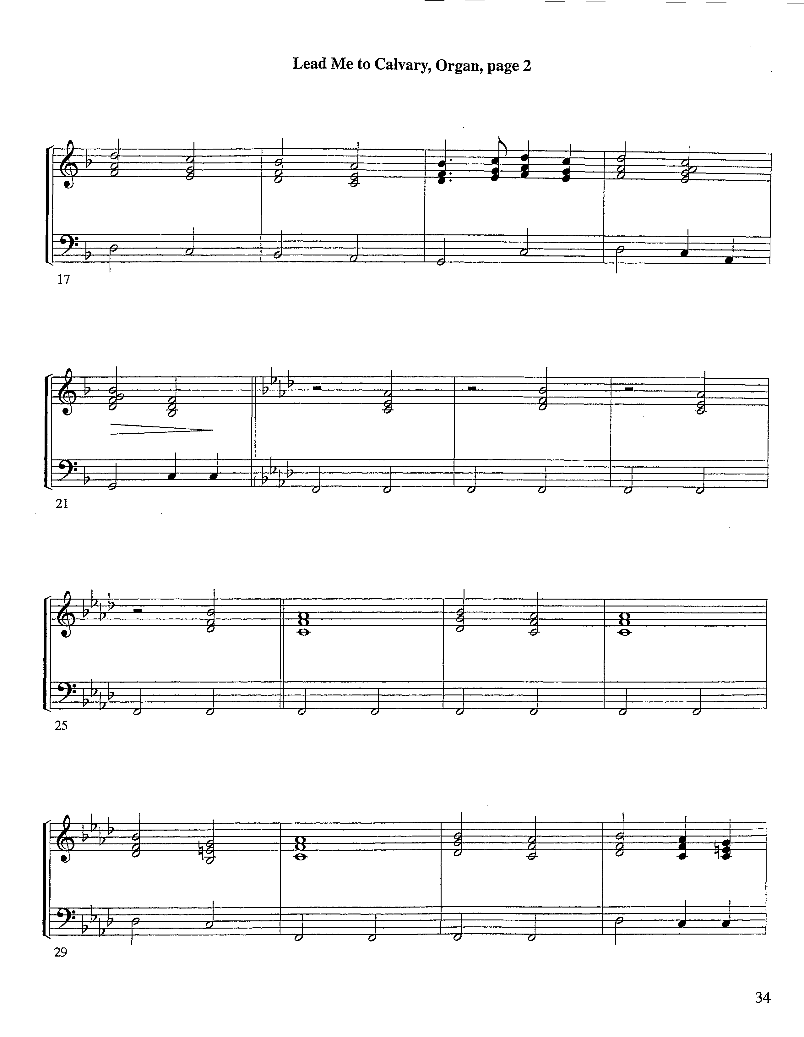 Lead Me To Calvary (Instrumental) Organ (Lifeway Worship / Arr. Tom Payne)