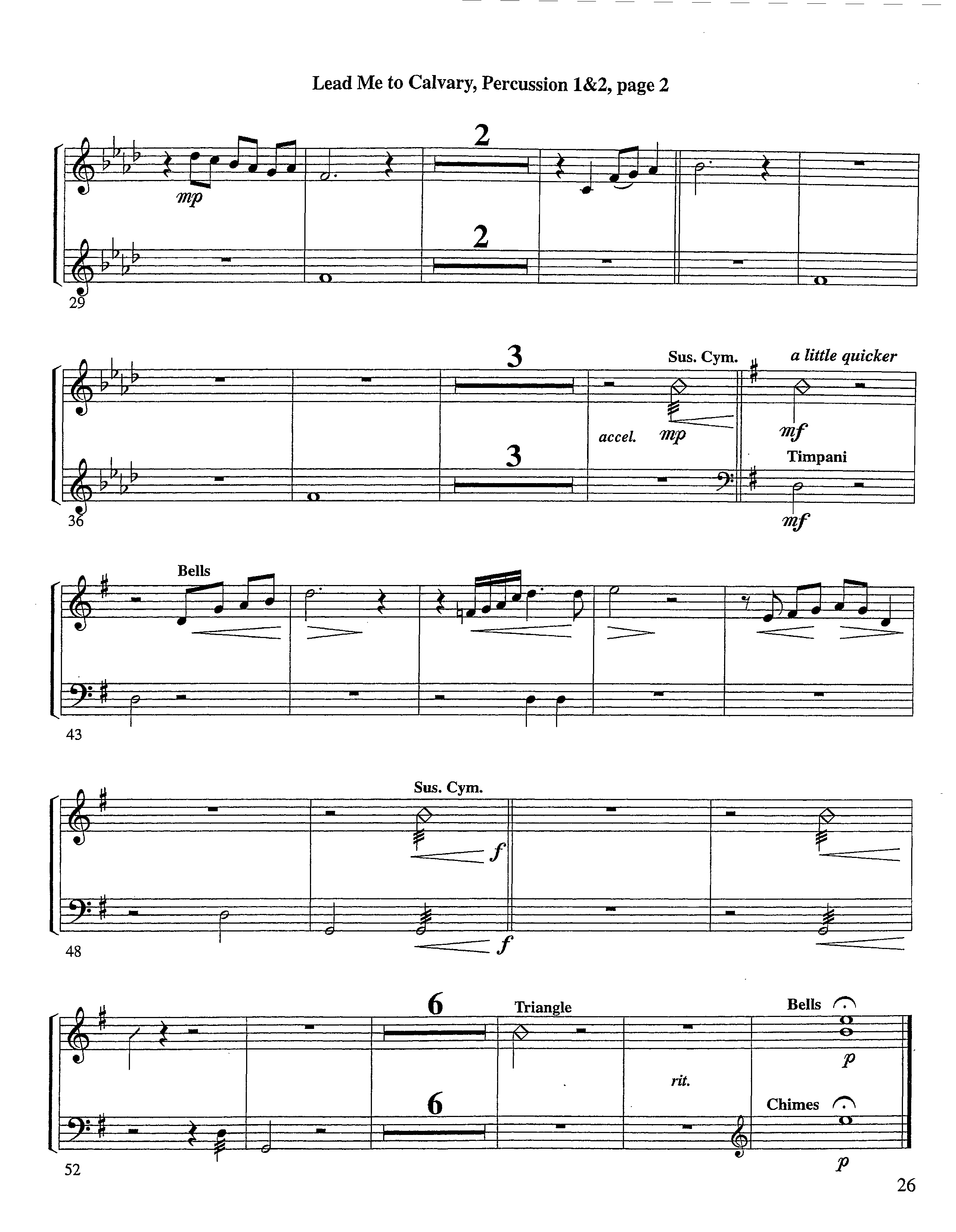 Lead Me To Calvary (Instrumental) Percussion 1/2 (Lifeway Worship / Arr. Tom Payne)