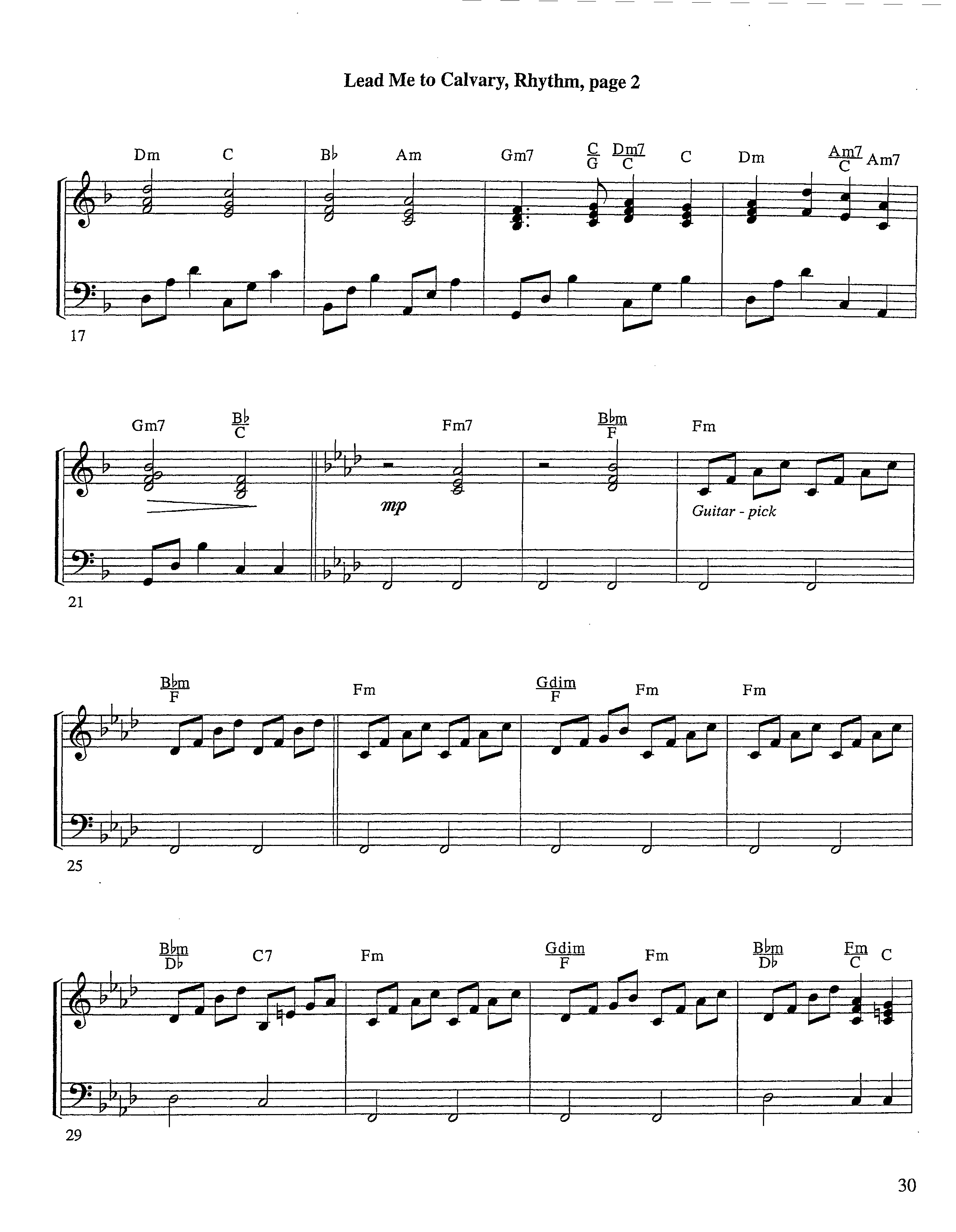 Lead Me To Calvary (Instrumental) Rhythm Chart (Lifeway Worship / Arr. Tom Payne)