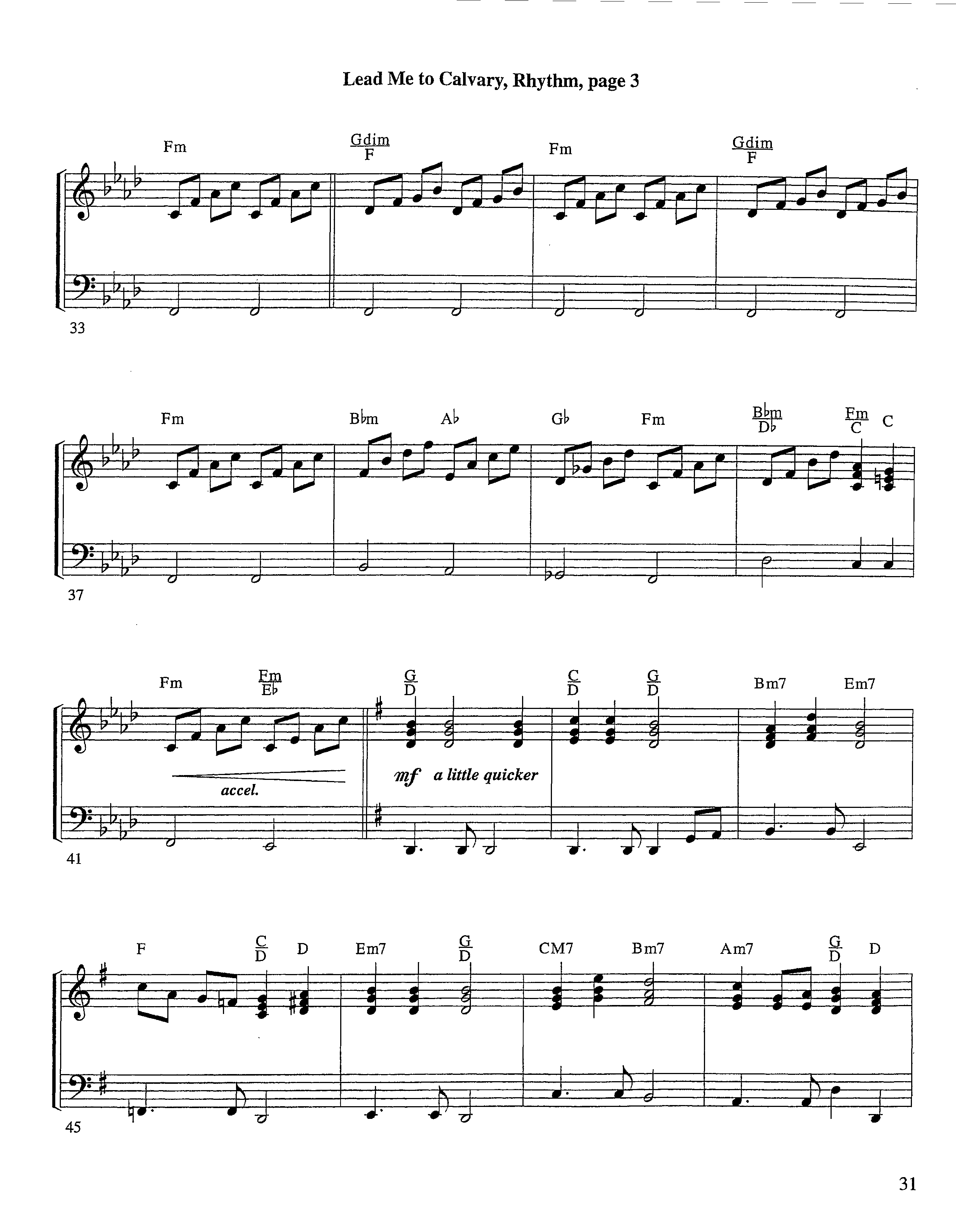 Lead Me To Calvary (Instrumental) Rhythm Chart (Lifeway Worship / Arr. Tom Payne)