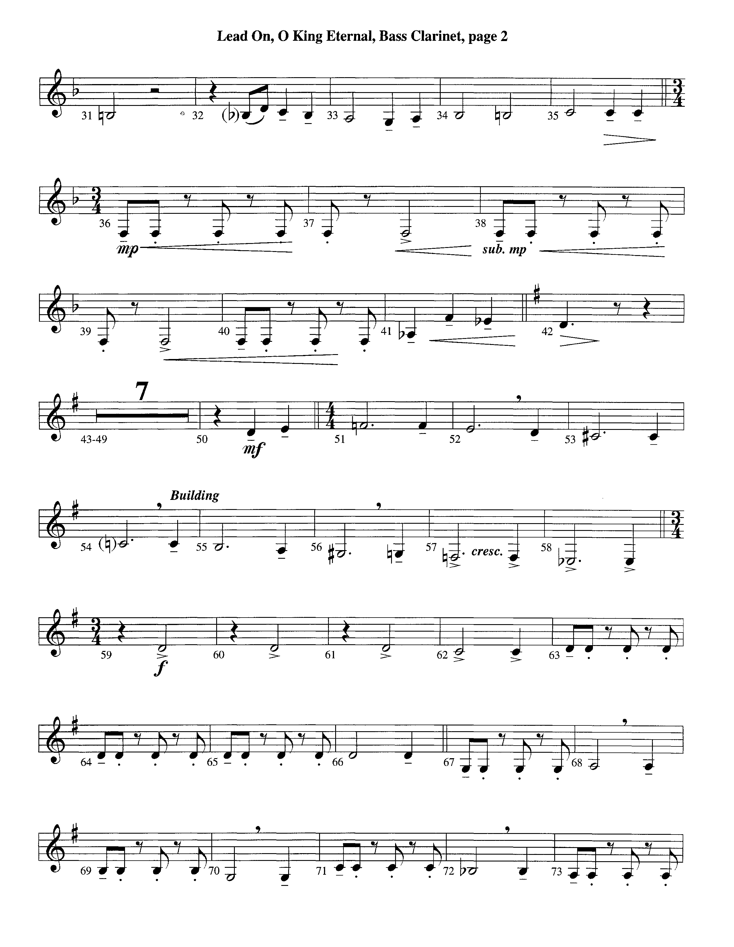 Lead On O King Eternal (Instrumental) Bass Clarinet (Lifeway Worship / Arr. Steve Dunn)