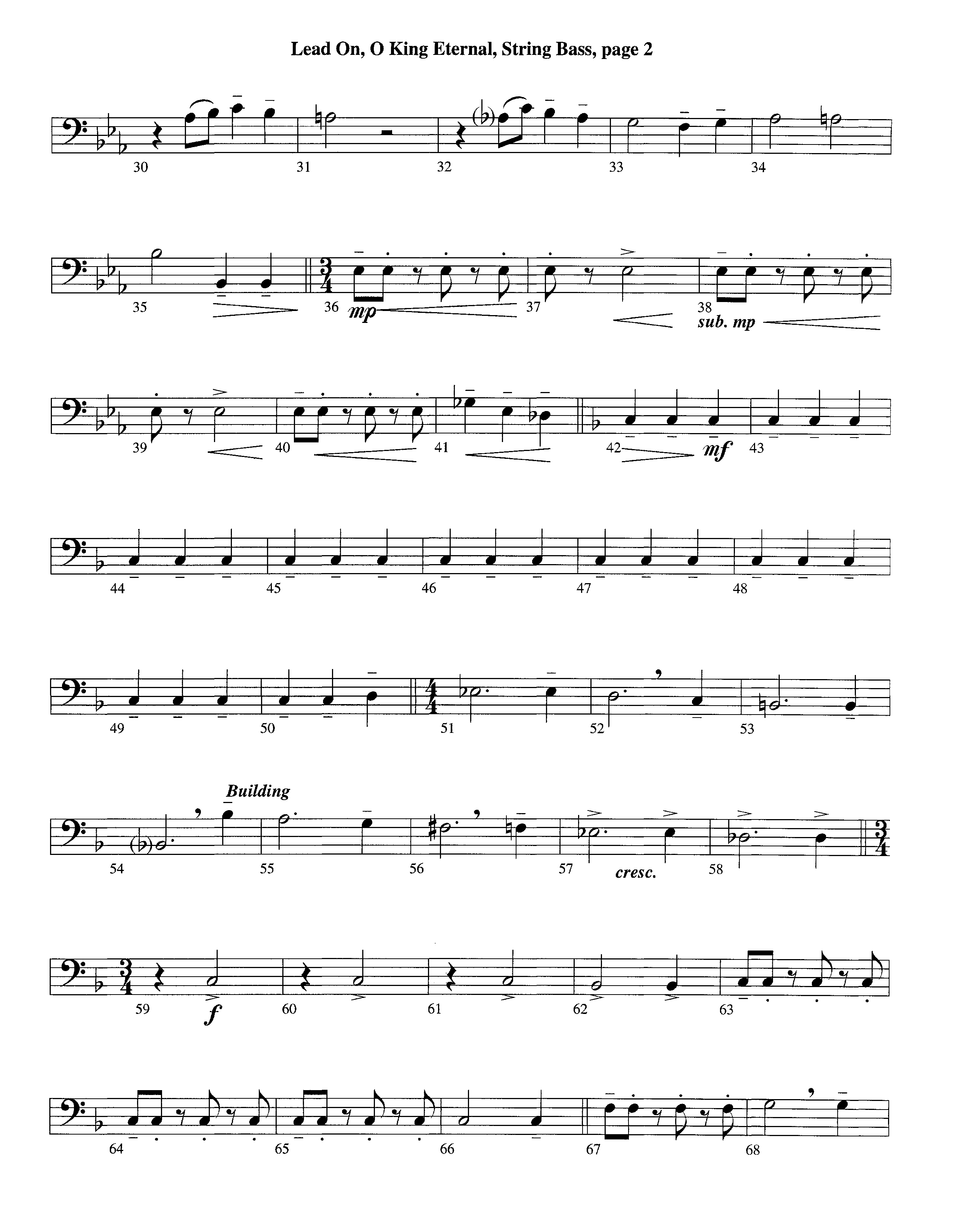 Lead On O King Eternal (Instrumental) Double Bass (Lifeway Worship / Arr. Steve Dunn)