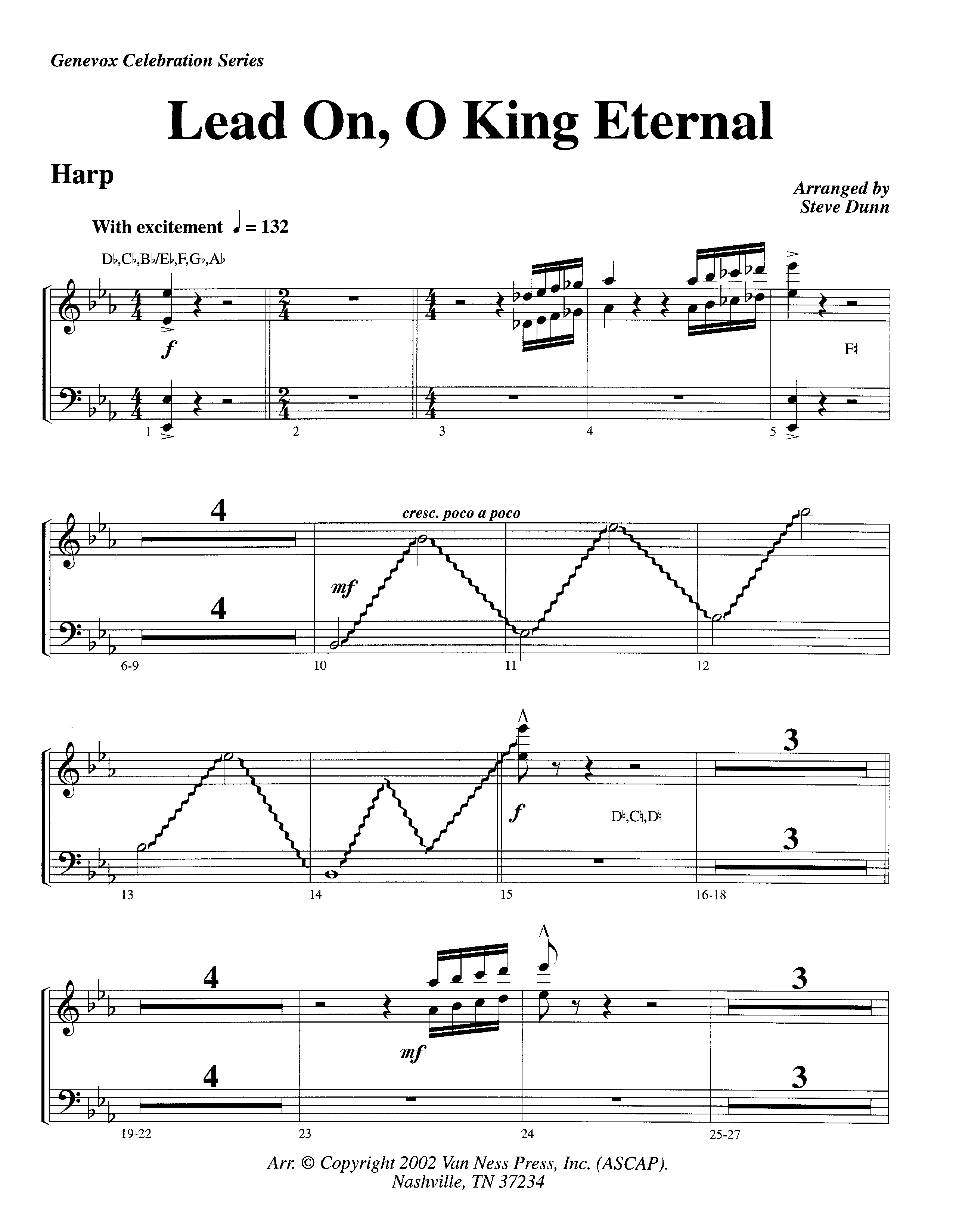 Lead On O King Eternal (Instrumental) Harp (Lifeway Worship / Arr. Steve Dunn)