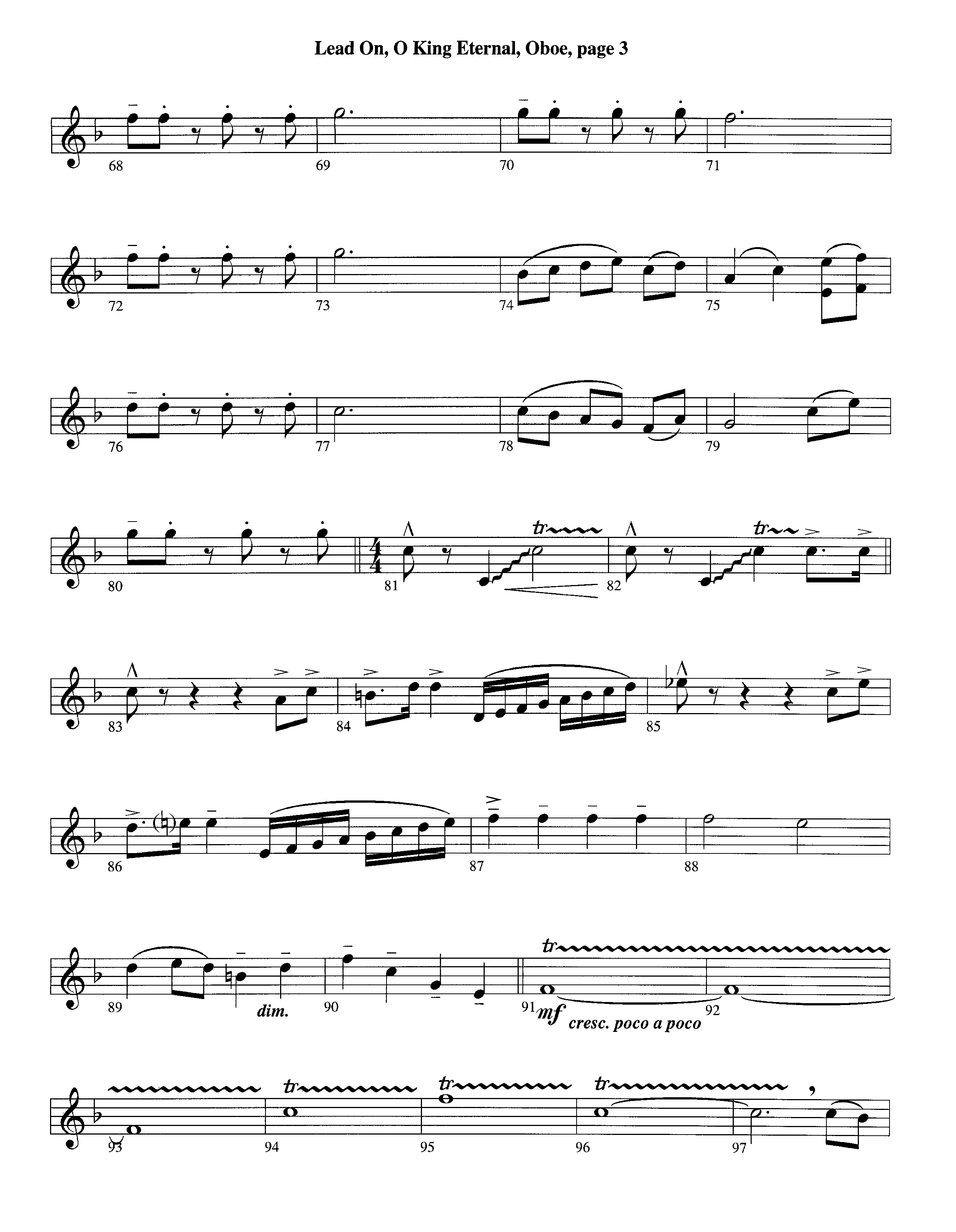 Lead On O King Eternal (Instrumental) Oboe (Lifeway Worship / Arr. Steve Dunn)