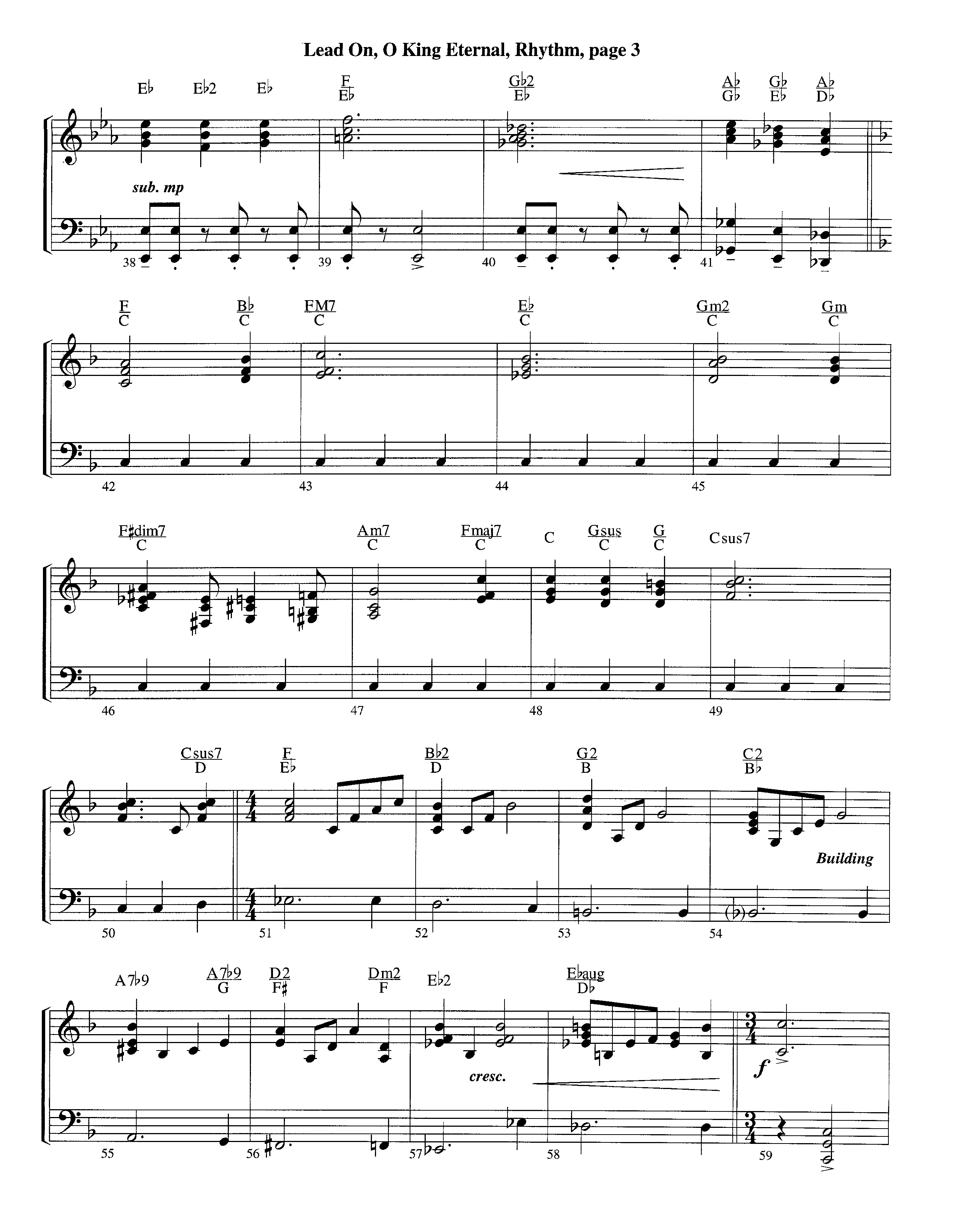 Lead On O King Eternal (Instrumental) Piano/Rhythm (Lifeway Worship / Arr. Steve Dunn)