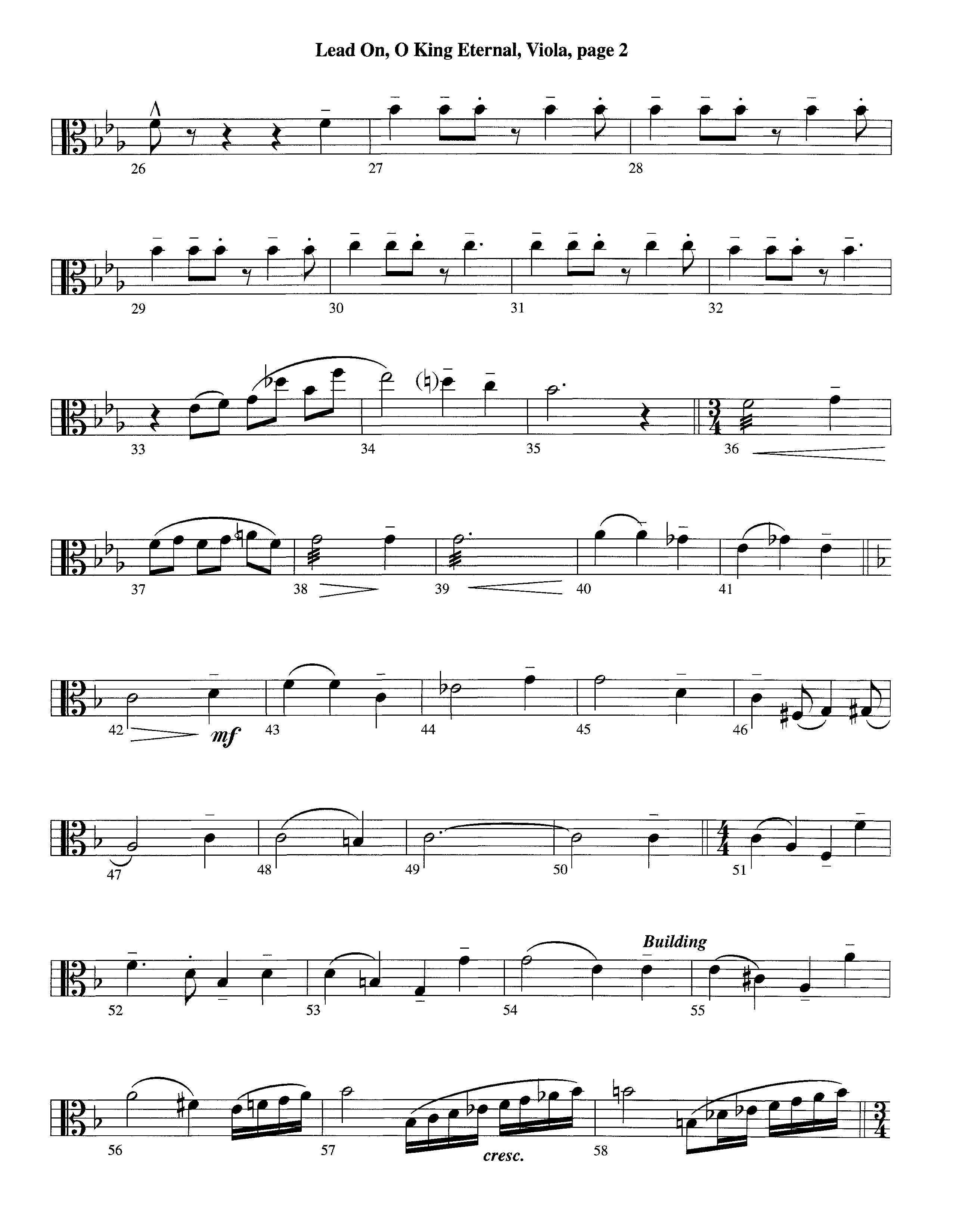 Lead On O King Eternal (Instrumental) Viola (Lifeway Worship / Arr. Steve Dunn)